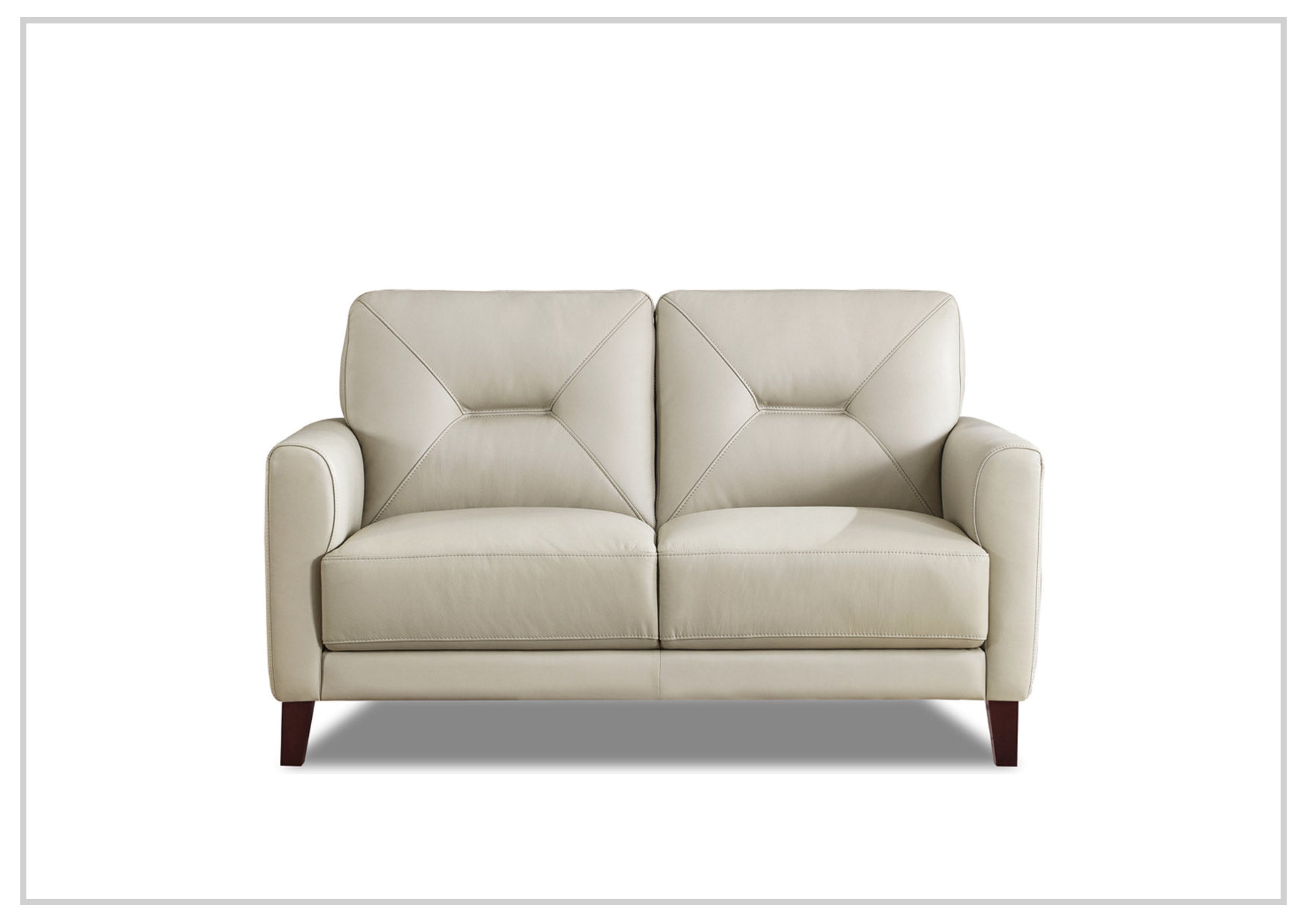 Hydeline Mavis Genuine Top Grain Leather Loveseat Sofa with Tapered Wooden Legs - Perfect for Living Room, Office Lounge & Small Spaces