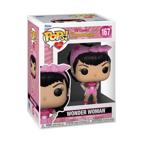 DC Pop! Vinyl Figure - Breast Cancer Awareness Bombshell Wonder Woman Collectible [167] - Perfect for Superhero Fans, Collectors & Charity Supporters