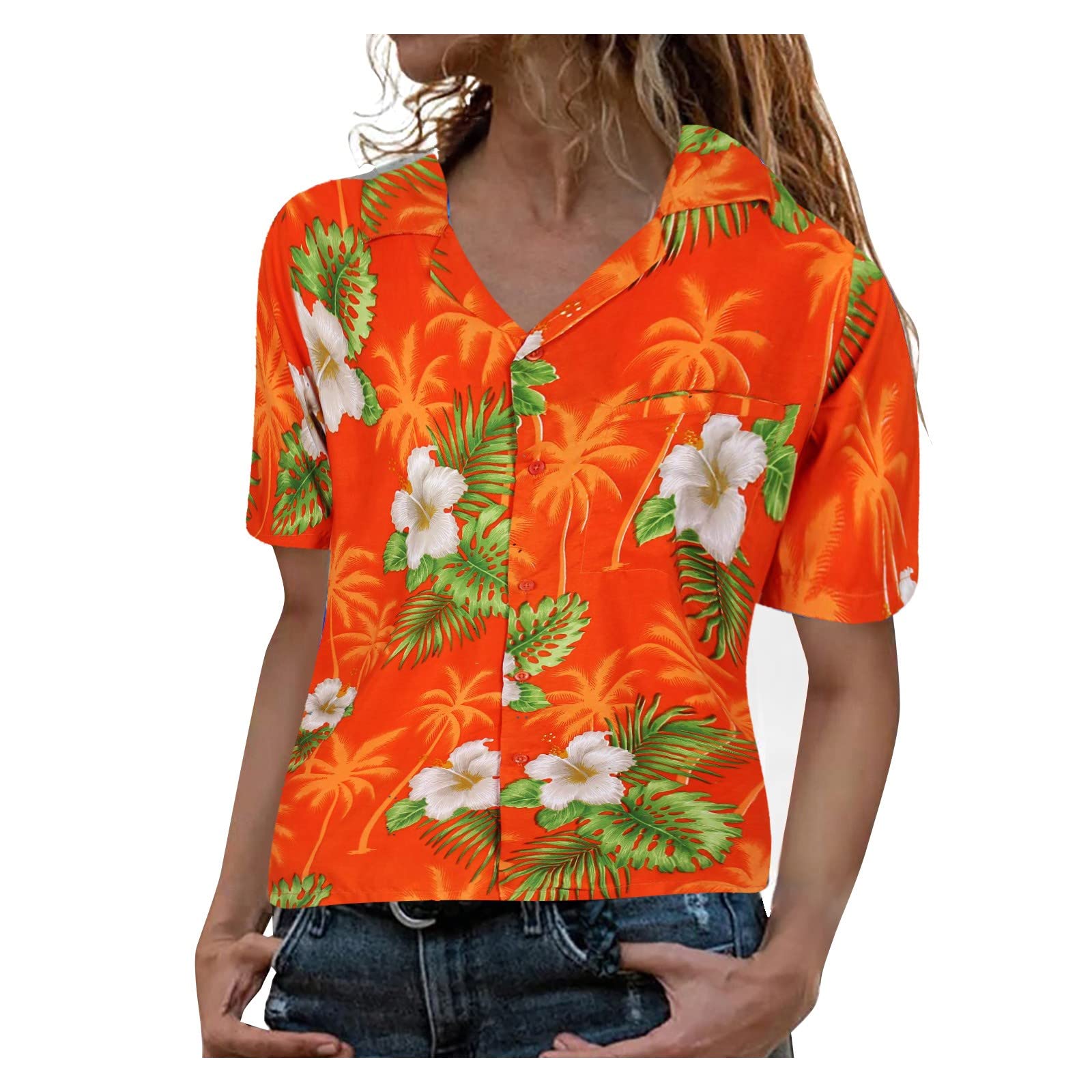 Women's Floral Print Crewneck T-Shirt & Tunic Top - Casual Summer/Fall Blouse & Workout Tank Top for Office, Outing and Gym Wear