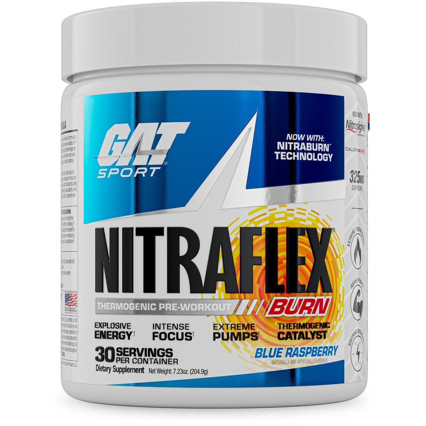 GAT Sport Nitraflex BURN - Premium Fat Burner & Thermogenic Weight Loss Supplement for Men & Women - Boost Energy, Metabolism & Focus - Ideal for Gym, Workouts & Active Lifestyle