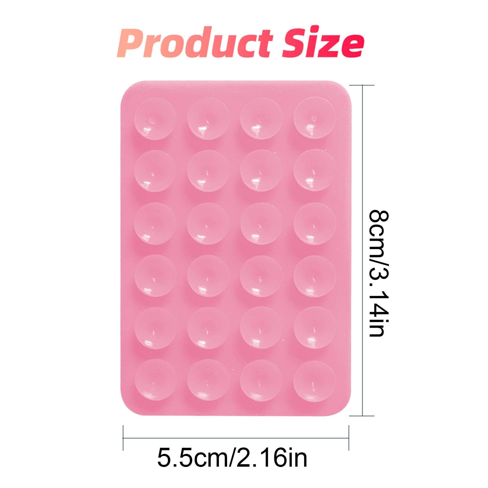 1/2 Pieces Silicone Adhesive Phone Holder - Double Sided Suction Cup Phone Case 3x2 Inch - Hands Free Phone Mount for Dressing Table Mirror, Bathroom, Kitchen & Car Dashboard - Universal Phone Stand for iPhone, Samsung & Smartphones