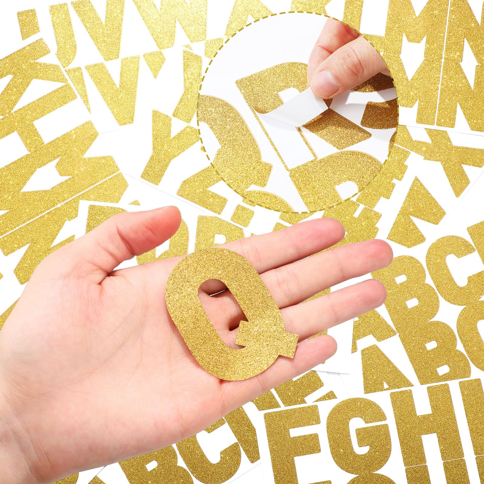 Harloon 232 Pcs Large Glitter Letter Stickers - 24 Sheets Big Font Alphabet Self-Adhesive Letters Kit for Mailbox, Bulletin Boards, Classroom & Home Decor (Gold, 4 Inch) - Perfect for DIY Crafts, Scrapbooking, Party Decorations & School Projects