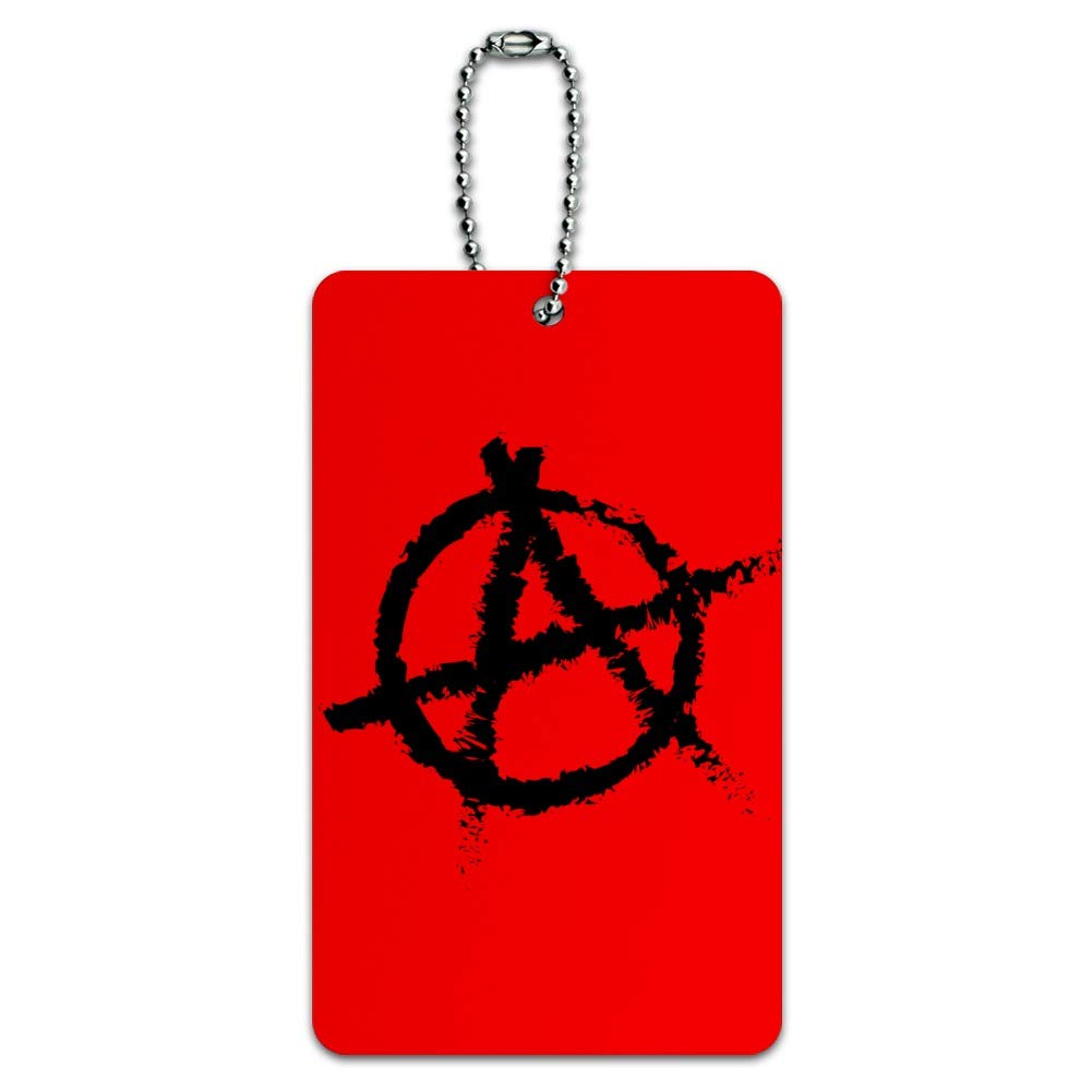 Anarchy Symbol Red Luggage Tag - Durable Suitcase ID Card for Travel Carry-On Bags - Perfect for Airports, Business Trips & Vacation Identification