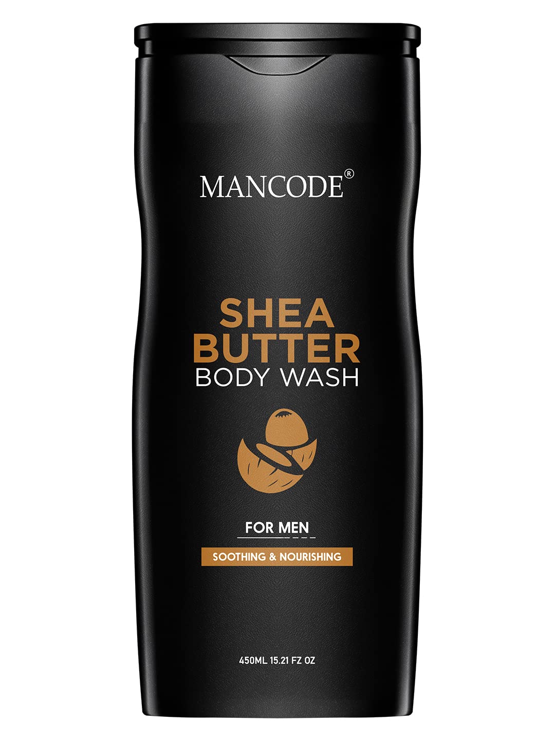 Mancode Shea Butter Body Wash for Men - 450ml Moisturizing Shower Gel with Natural Oils & Shea Butter | Oil Control & Odor Protection | Face & Body Cleanser | Perfect for Gym, Travel & Daily Use (Pack of 1)