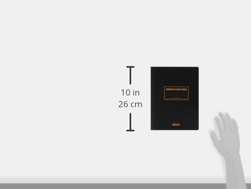 Rhodia 119229C Flexible Notebook - Black B5 Cloth Back Composition Book with 160 Pages of 80 g/m² White Clairefontaine Paper - Small Grid Design for Journaling, Sketching & Office Use