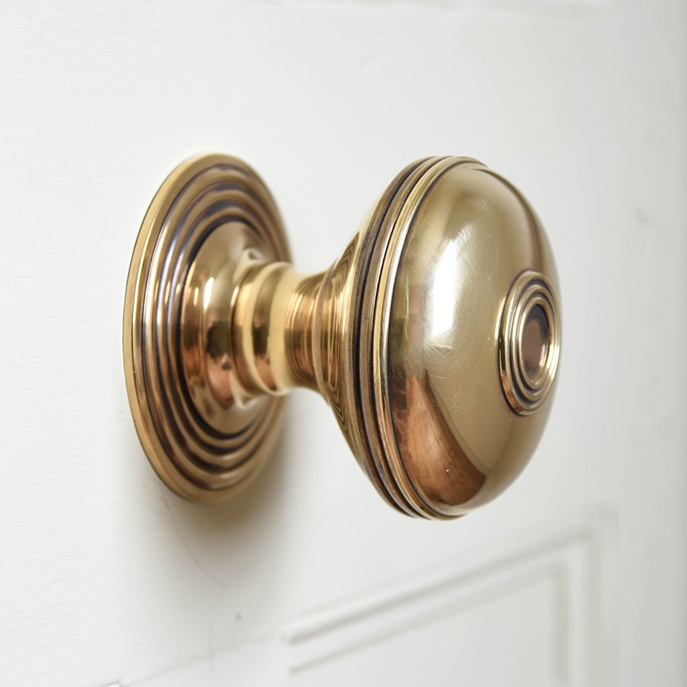 Vintage Polished Antique Brass Prestbury Door Handle - Classic Cabinet & Drawer Pull for Kitchen, Bathroom & Furniture Hardware (Set of 2)