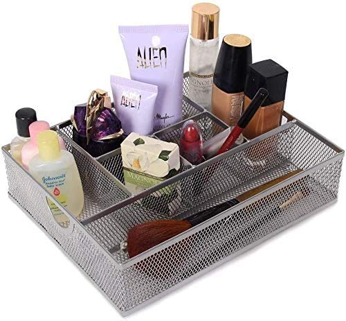 YBM HOME 2-Pack Stainless Steel Mesh Cosmetic Organizer - Makeup Storage for Brushes, Pencils & Accessories - Vanity, Bathroom & Dresser Counter Organizer - Perfect for Beauty Salon, Home Decor & Gift Giving
