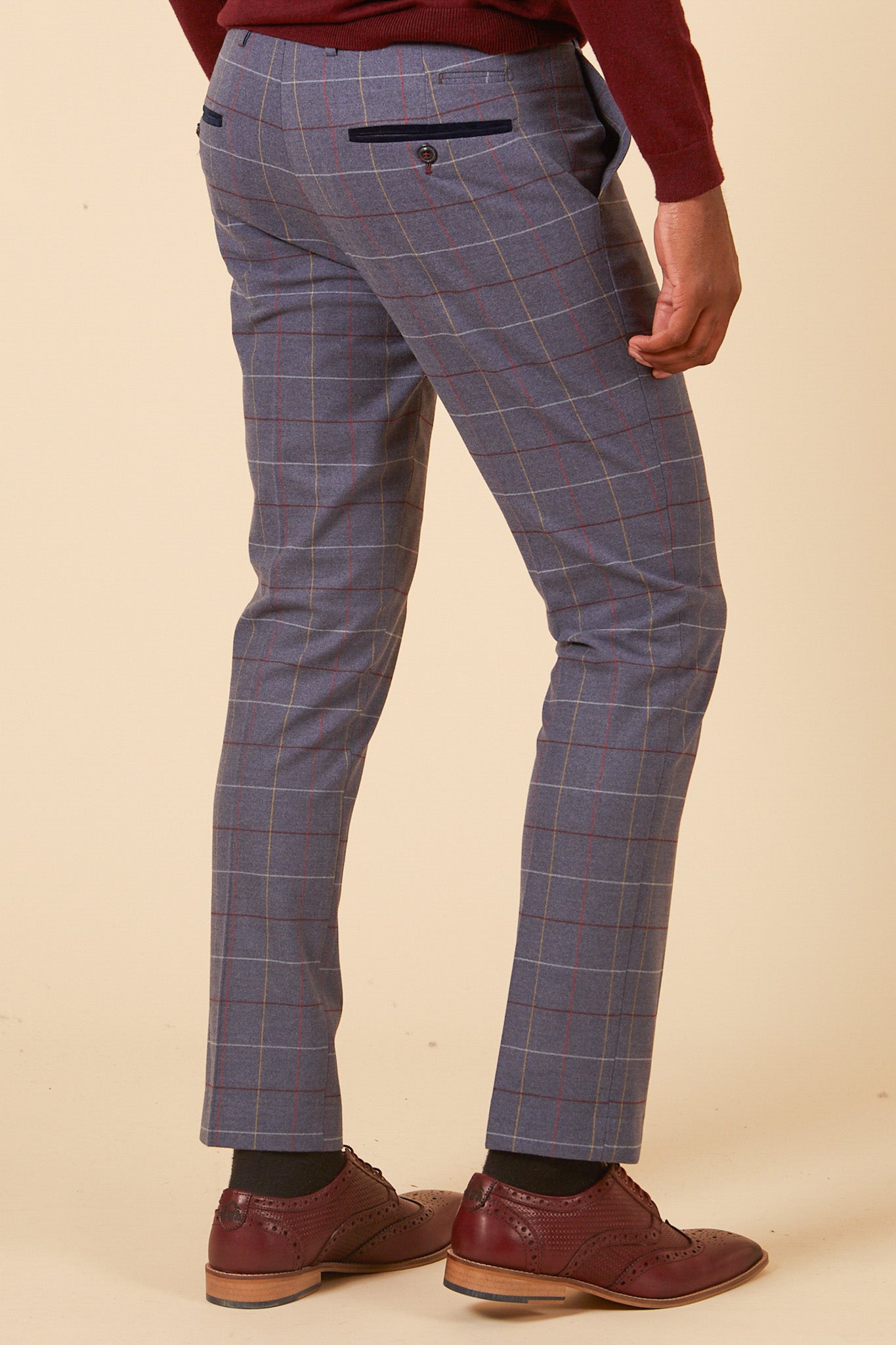 Drake Sky Blue Check Three-Piece Suit for Men | Formal Business Attire | Wedding, Office & Special Occasion Wear