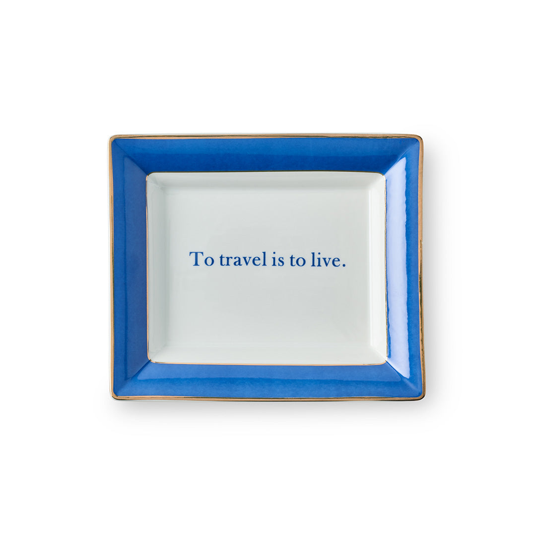 To Travel Is To Live Repartee Tray - Elegant Wooden Serving Tray for Coffee, Breakfast, and Home Decor | Perfect for Gifts, Living Room, and Kitchen Use