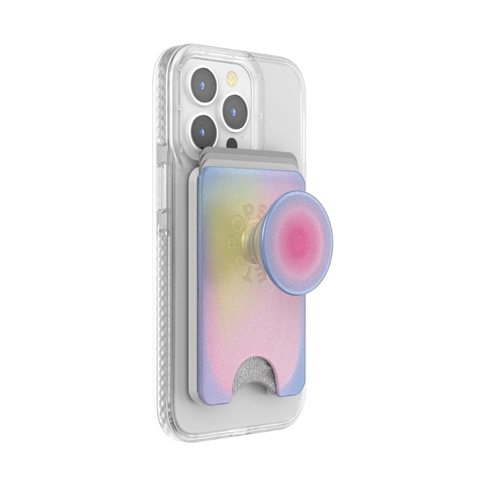 PopSockets Expanding Grip Phone Wallet with Card Holder - Magsafe & Wireless Charging Compatible - Secure Grip for iPhone 14/13/12 - Perfect for Travel, Commuting & Hands-Free Use