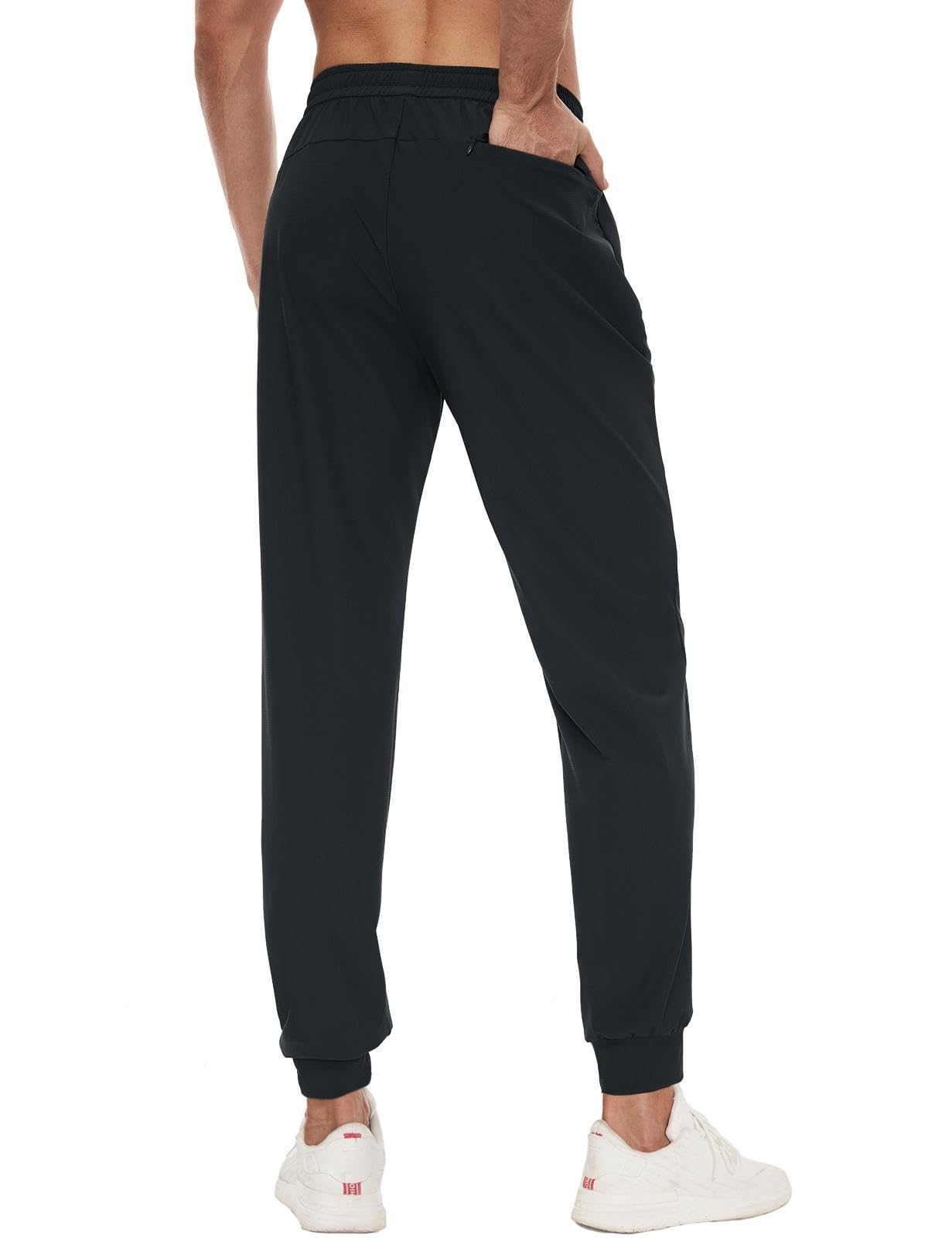 SEVEGO Men's Lightweight Joggers with 3 Zipper Pockets - 31