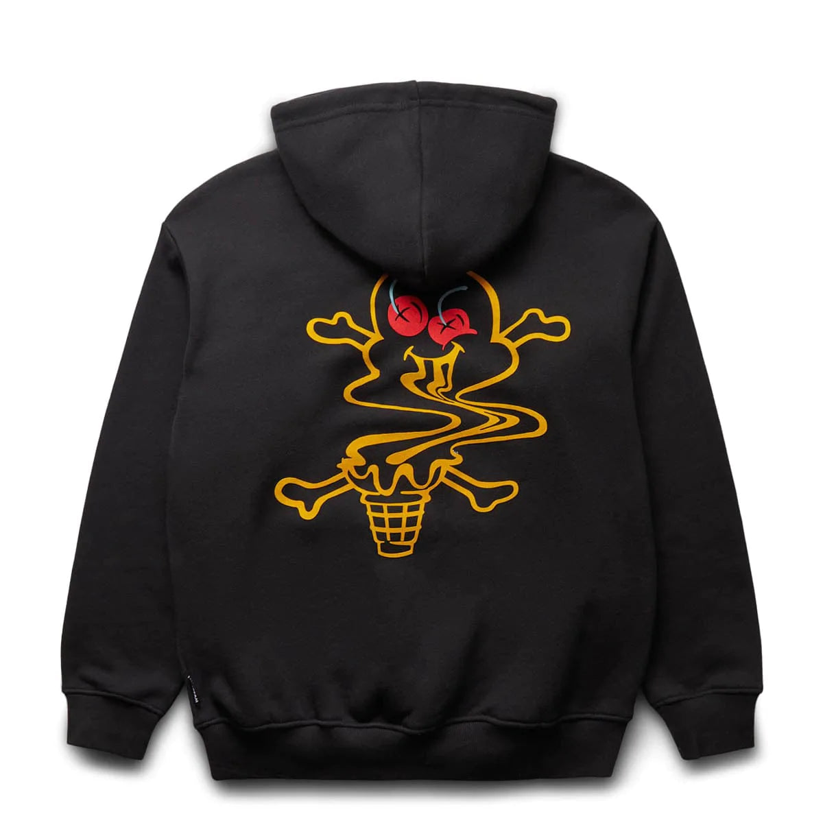Cherry Print Hoodie for Women & Men - Soft Black Pullover Sweatshirt - Casual Streetwear for Everyday Comfort & Style