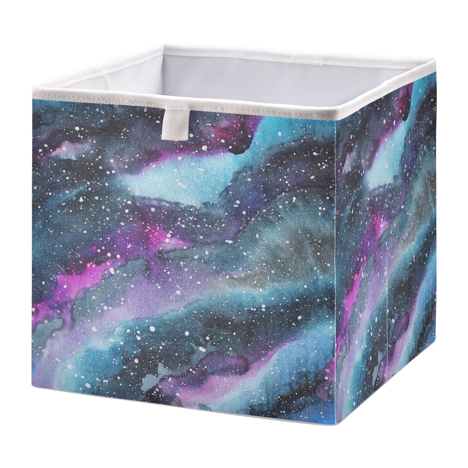 Marble Galaxy Storage Basket - Collapsible Square Storage Bin for Toys, Laundry & Home Organization | Space-Saving Home Decor for Bedroom, Nursery & Closet