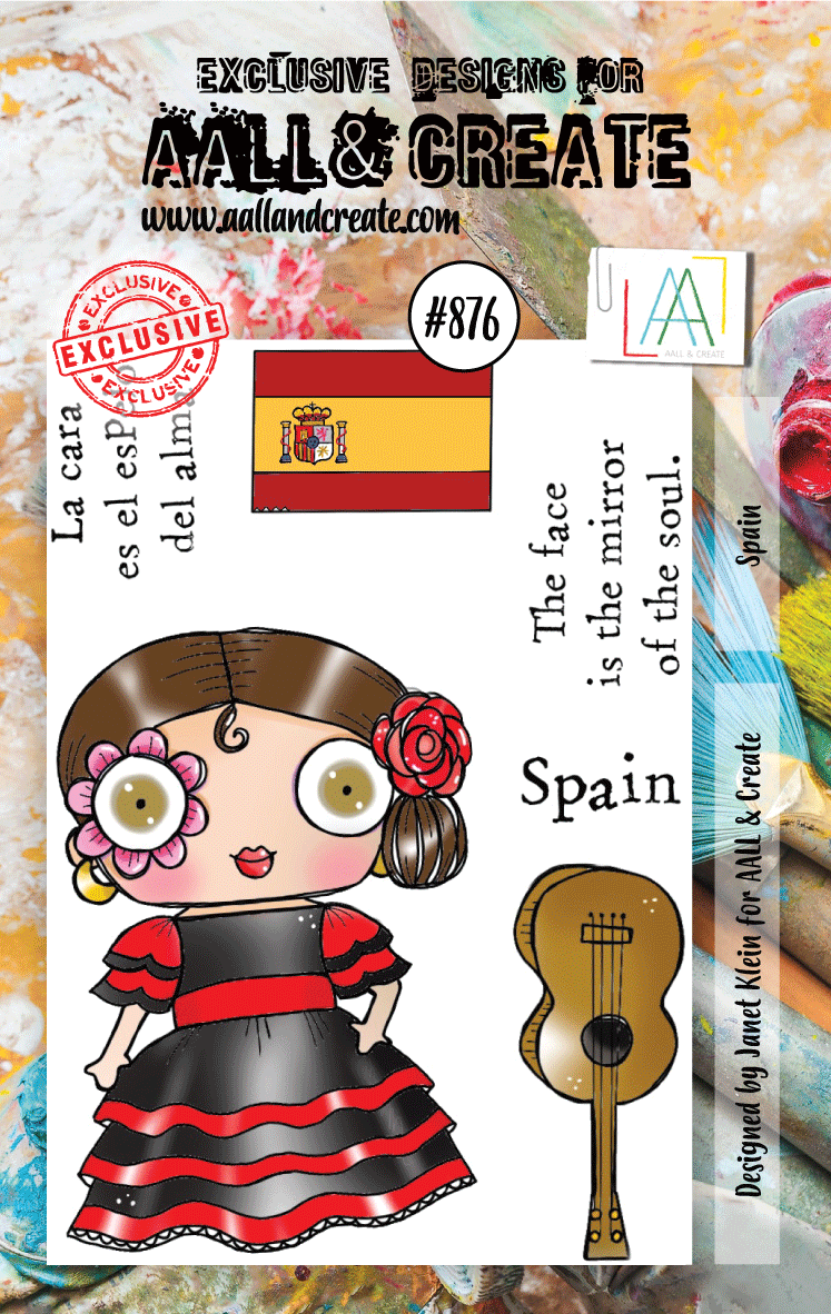 AALL and Create Stamp Set 876 - Spain Themed Rubber Stamps for Scrapbooking, Card Making & DIY Crafts | Perfect for Travel Journals, Postcards & Handmade Greetings
