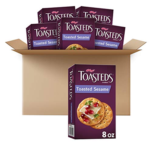 Kellogg's Toasted Sesame Crackers - 48oz Bulk Pack (6 Count) | Crunchy Ready-to-Dip Snacks for Parties, School Lunches & Office Break Time