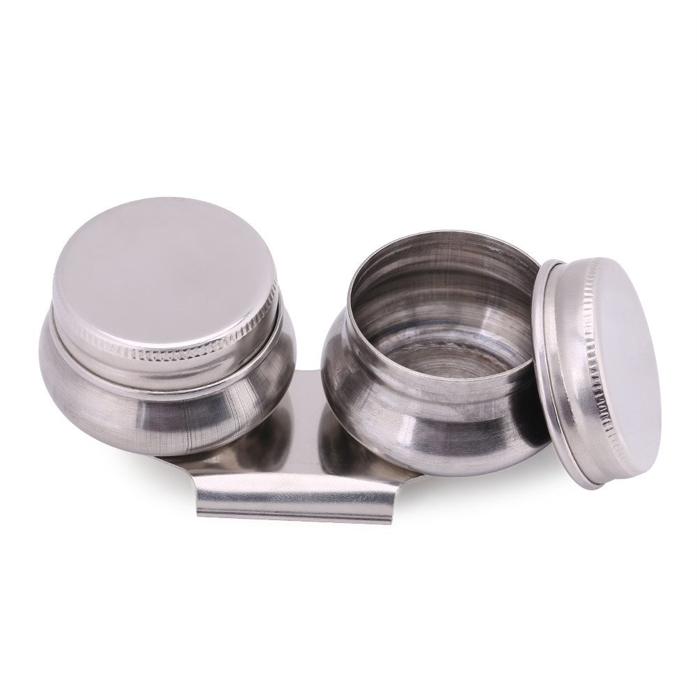 Stainless Steel Double Palette Cup with Lid - Large Oil Paint & Turpentine Solvent Container for Artists - Perfect for Oil Painting, Mixing Colors & Brush Cleaning in Studio or Outdoor Painting