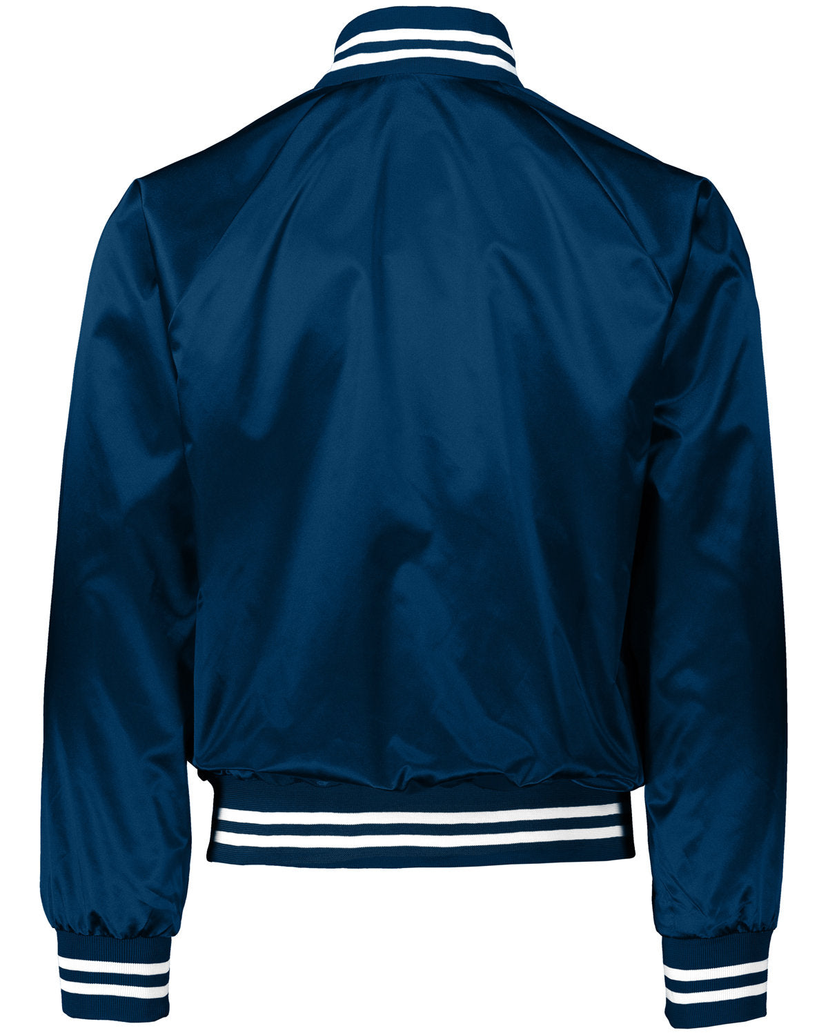 Augusta Sportswear 3610 Unisex Striped Trim Satin Baseball Jacket - Lightweight Varsity Style for Men & Women - Perfect for Baseball Games, School Sports & Casual Wear