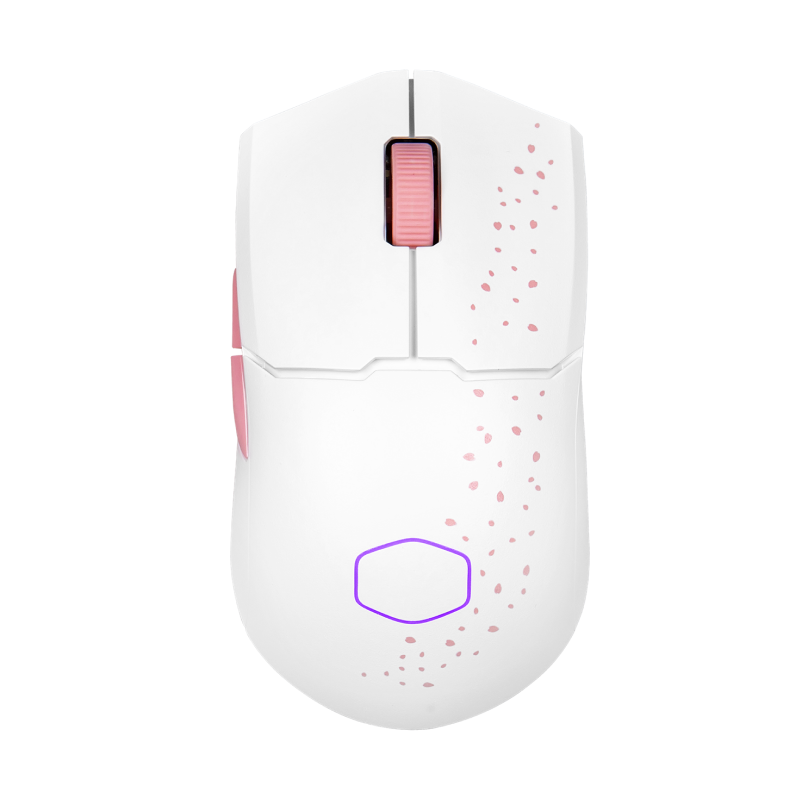 Cooler Master MM712 Wireless RGB Gaming Mouse - Lightweight Honeycomb Design, 8000 DPI, 60H Battery Life - Perfect for FPS, MOBA & Esports Gaming (Sakura Pink)