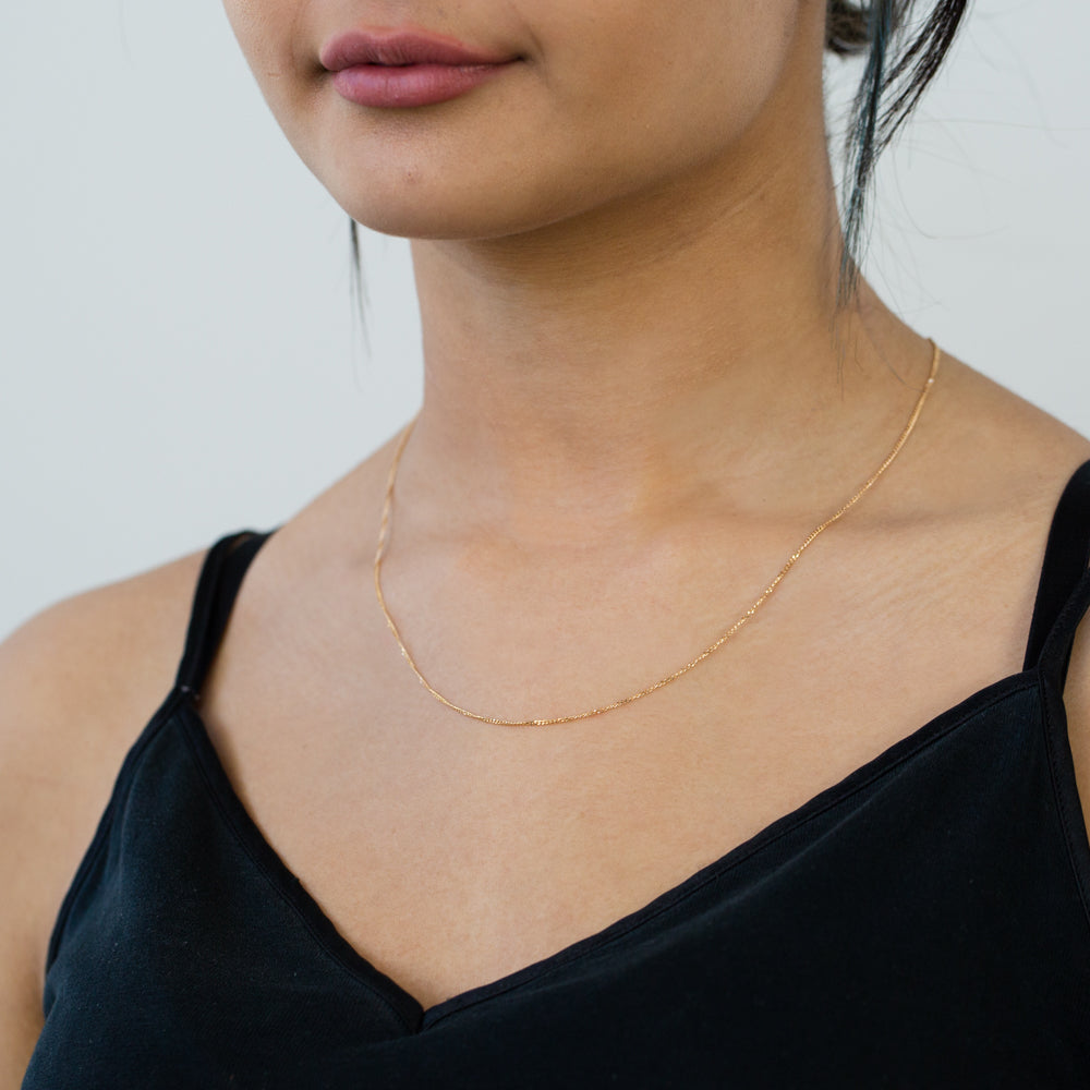 9ct Yellow Gold 31 Gauge 46cm Chain Necklace - Dainty & Elegant Jewelry for Women - Perfect for Layering, Gifts & Everyday Wear