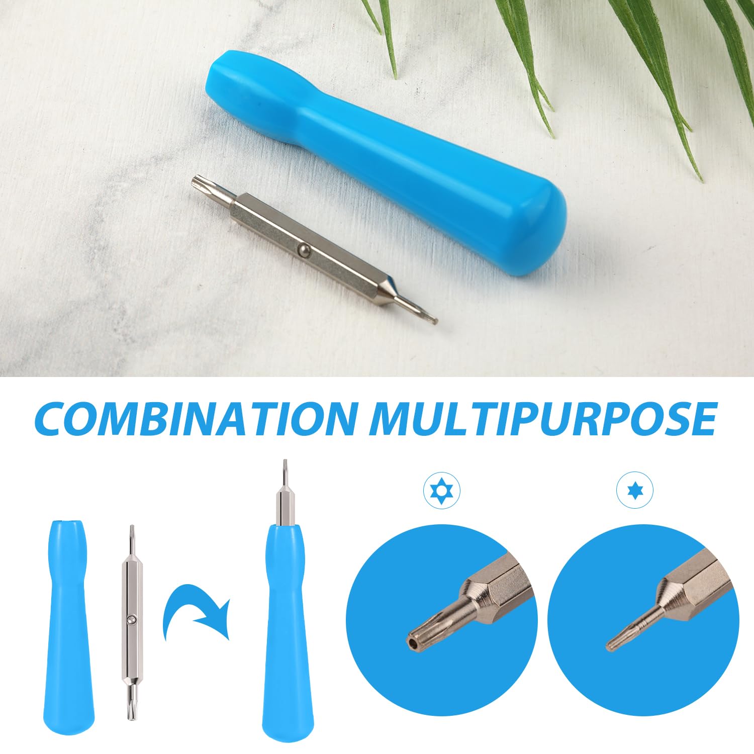 Video Doorbell Screwdriver Set - Double-Ended T6 & T15 Torx Screwdriver with Handle for Battery Replacement & WiFi Reset (Blue) - Perfect for Ring, Nest & Smart Doorbell Installation & Maintenance