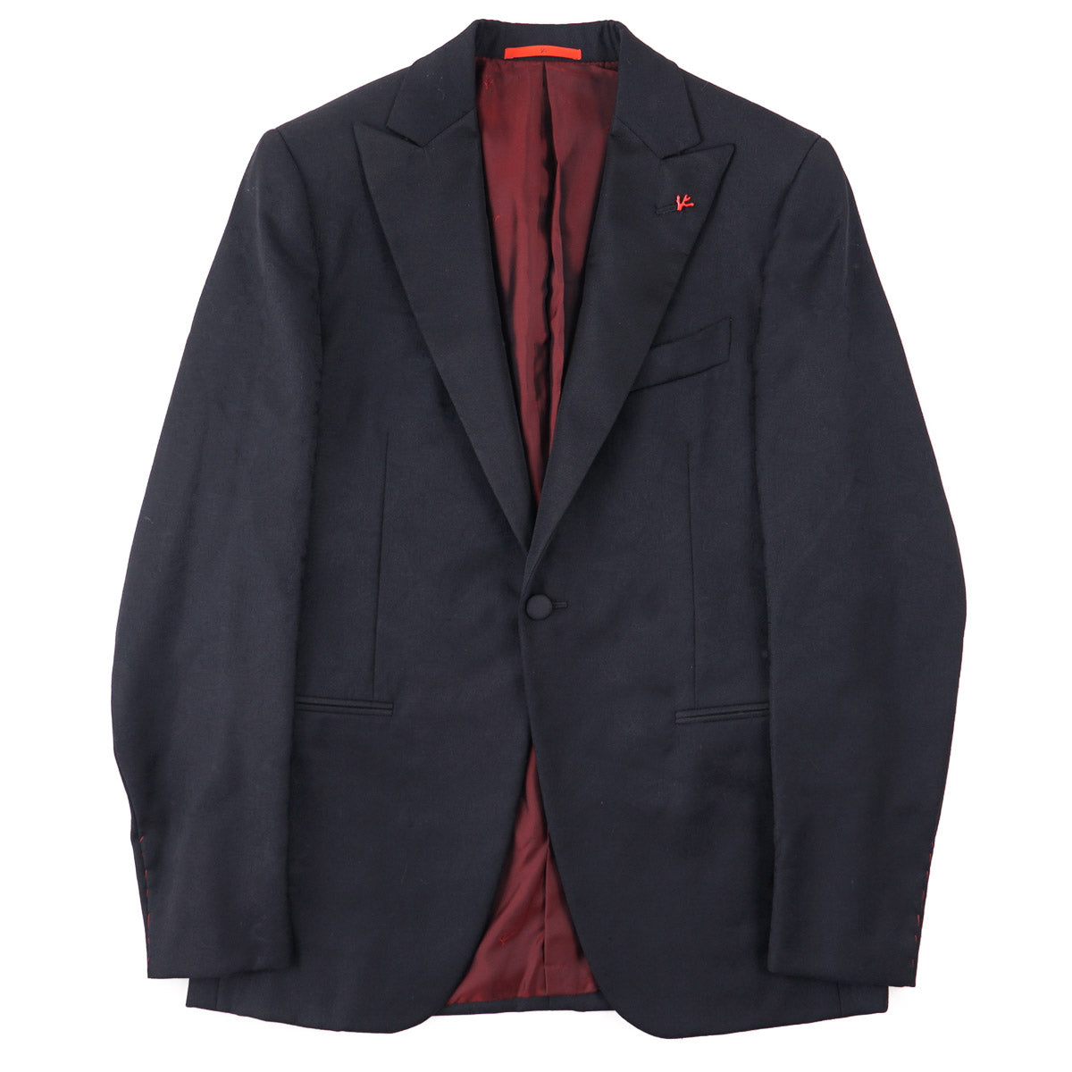 Isaia Slim Fit Paisley Brocade Smoking Jacket for Men - Elegant Formal Blazer for Weddings, Parties & Special Occasions