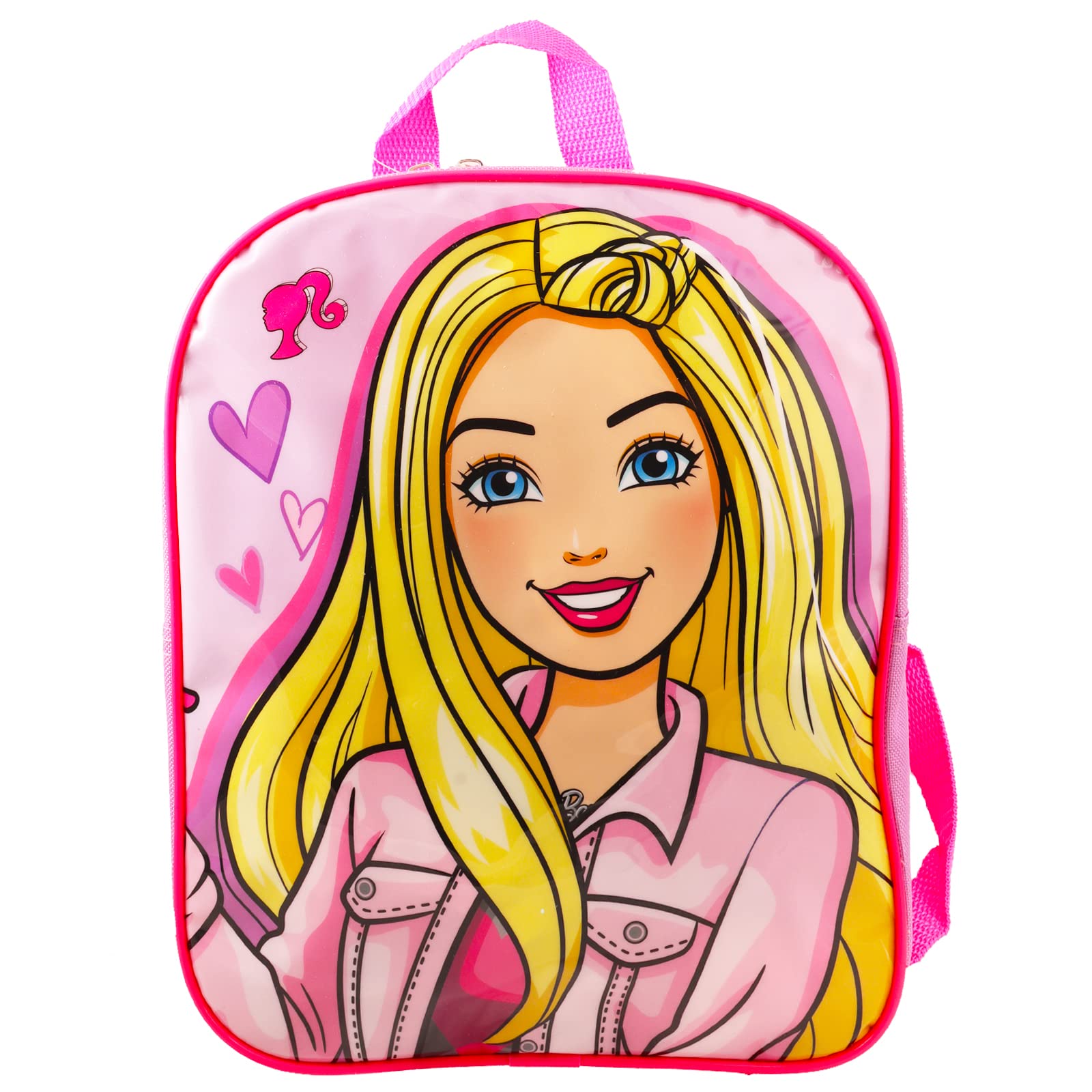 Barbie Mini Backpack 11 Inch - Cute Pink Doll Backpack with Decorative Stickers for Girls, Perfect for School, Travel, and Playdates