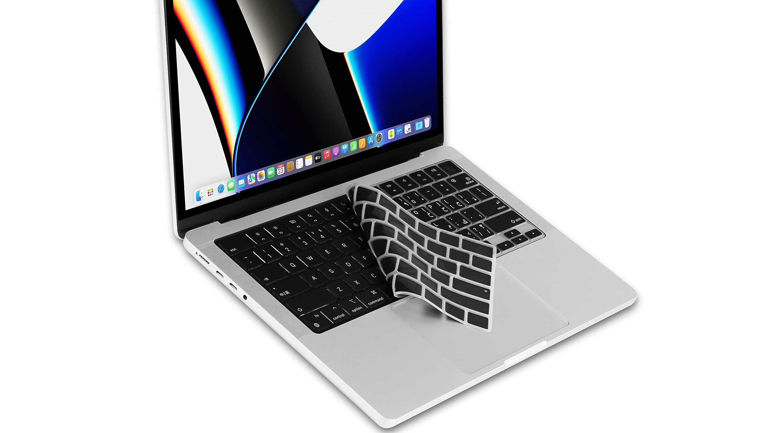 XSKN Arabic Black Silicone Keyboard Cover for MacBook Pro 14