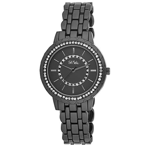 Bob Mackie Luxury Women's Watches - Crystal & Rhinestone Accented Stainless Steel Quartz Dress Watch for Women (Gold, Silver, Black, Rose Gold) | Elegant Accessory for Parties, Weddings & Formal Events
