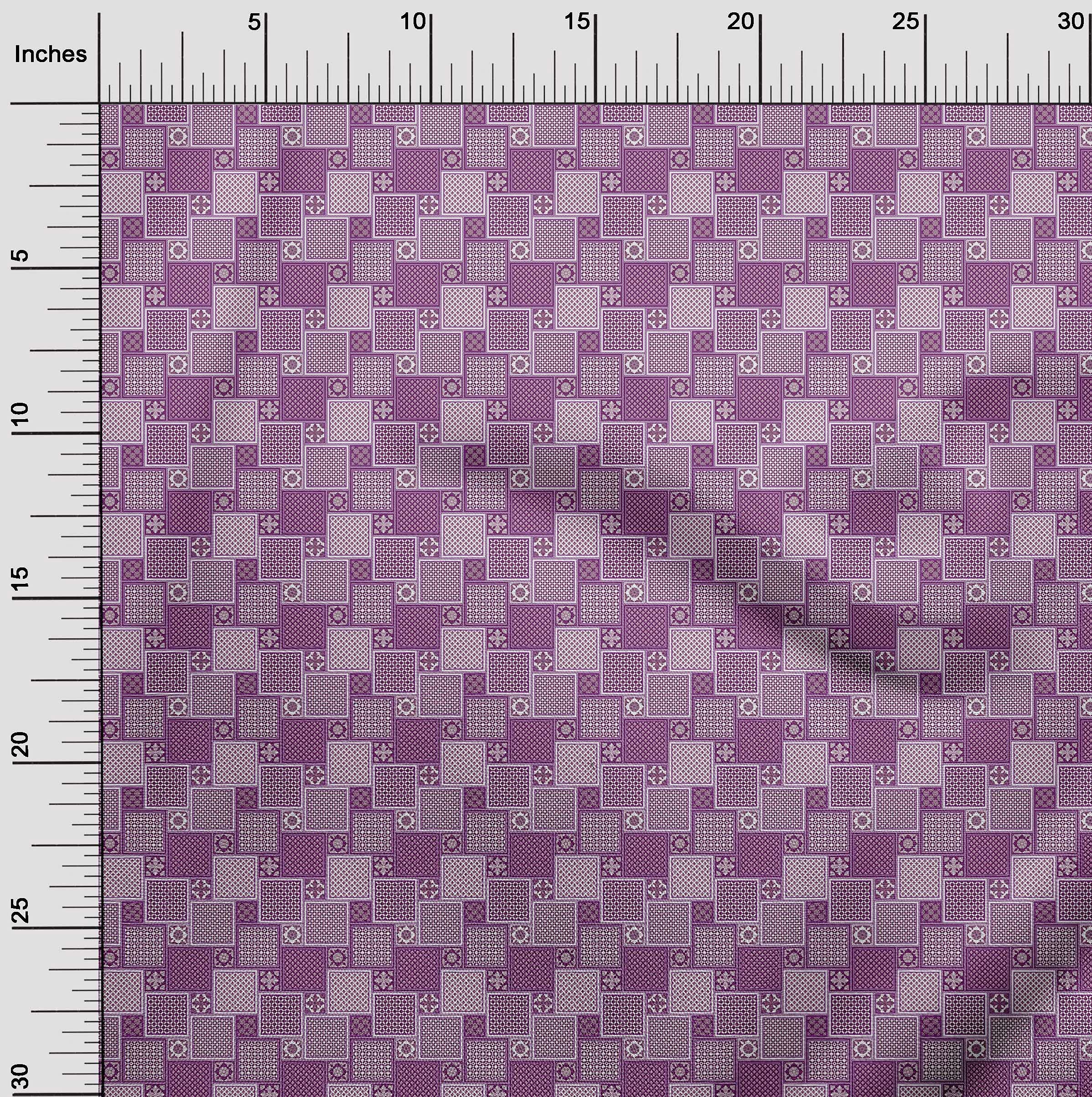 Velvet Purple Floral Print Fabric by The Yard - 58 Inch Wide DIY Sewing Material for Clothing, Dresses & Home Decor | Soft & Durable Fabric for Crafts, Quilting & Upholstery
