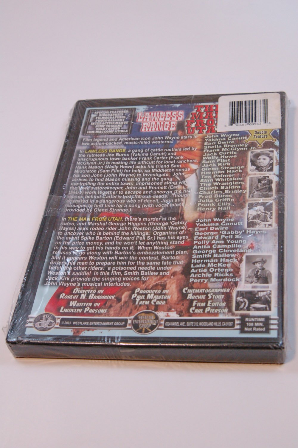 John Wayne Western Movie DVD - Lawless Range & The Man From Utah - Classic Cowboy Films for Movie Night & Western Fans