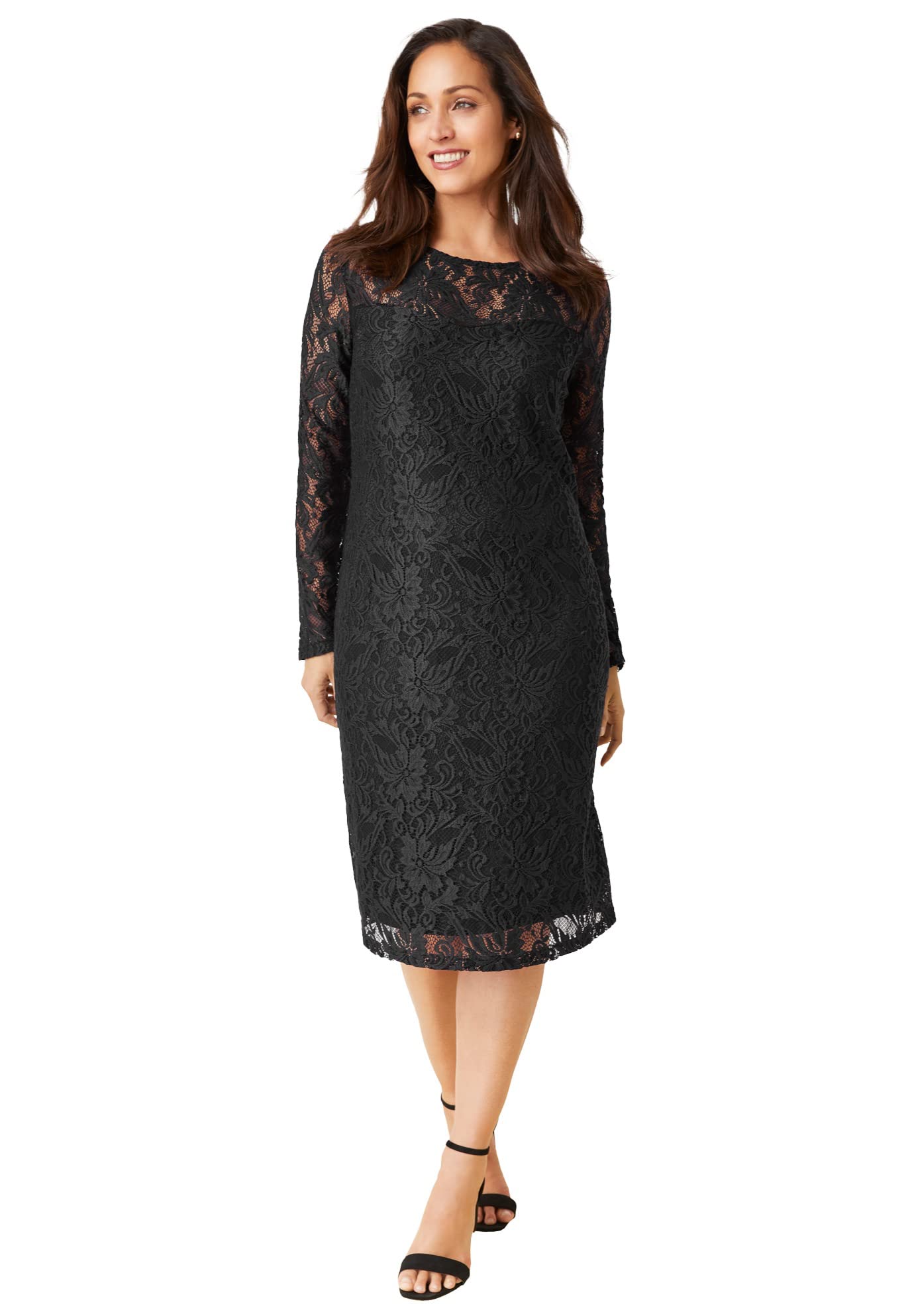 Jessica London Plus Size Stretch Lace Dress for Women - Perfect for Parties & Events