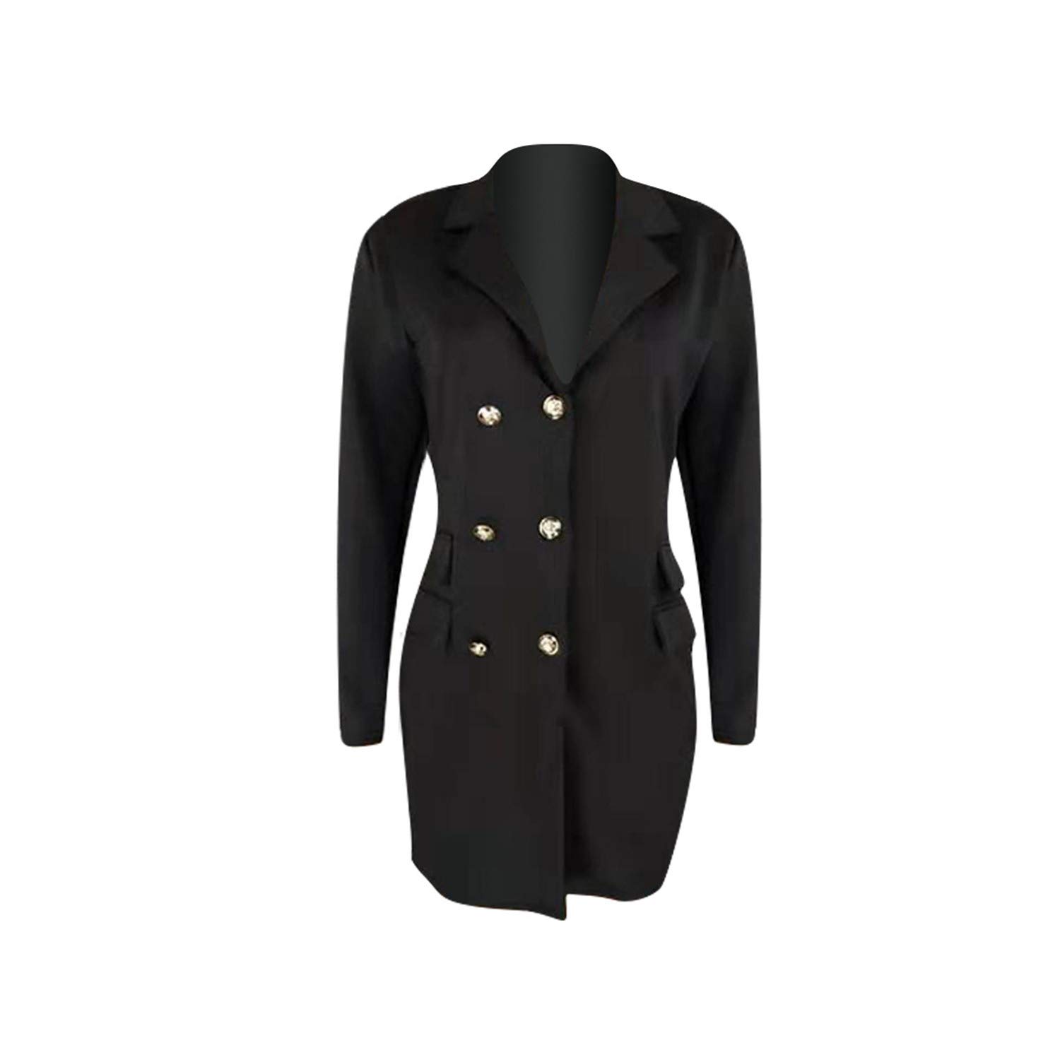 Andongnywell Women's Double Breasted Blazer Dress - Elegant Lapel Collar Mini Dress for Office Work, Business Meetings & Cocktail Parties | Professional & Stylish Formal Wear