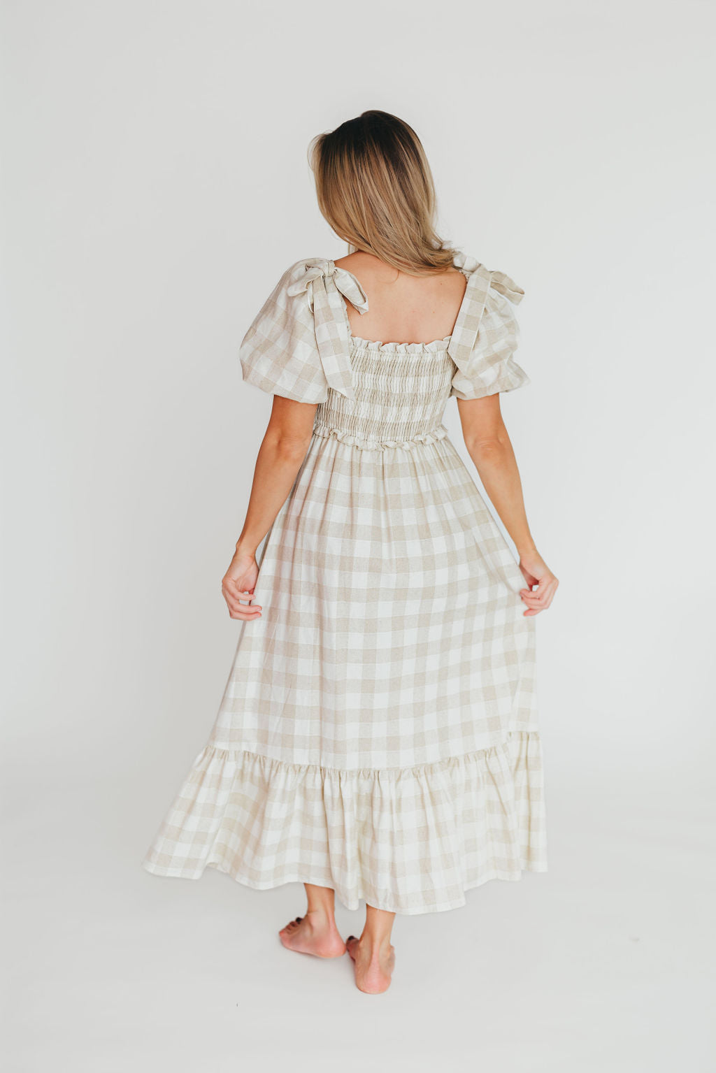 Addyson Maxi Dress - Natural Multi Color Cotton Linen Blend Maternity Dress | Bump Friendly & Inclusive Sizing | Perfect for Pregnancy, Beach Vacations & Summer Outfits
