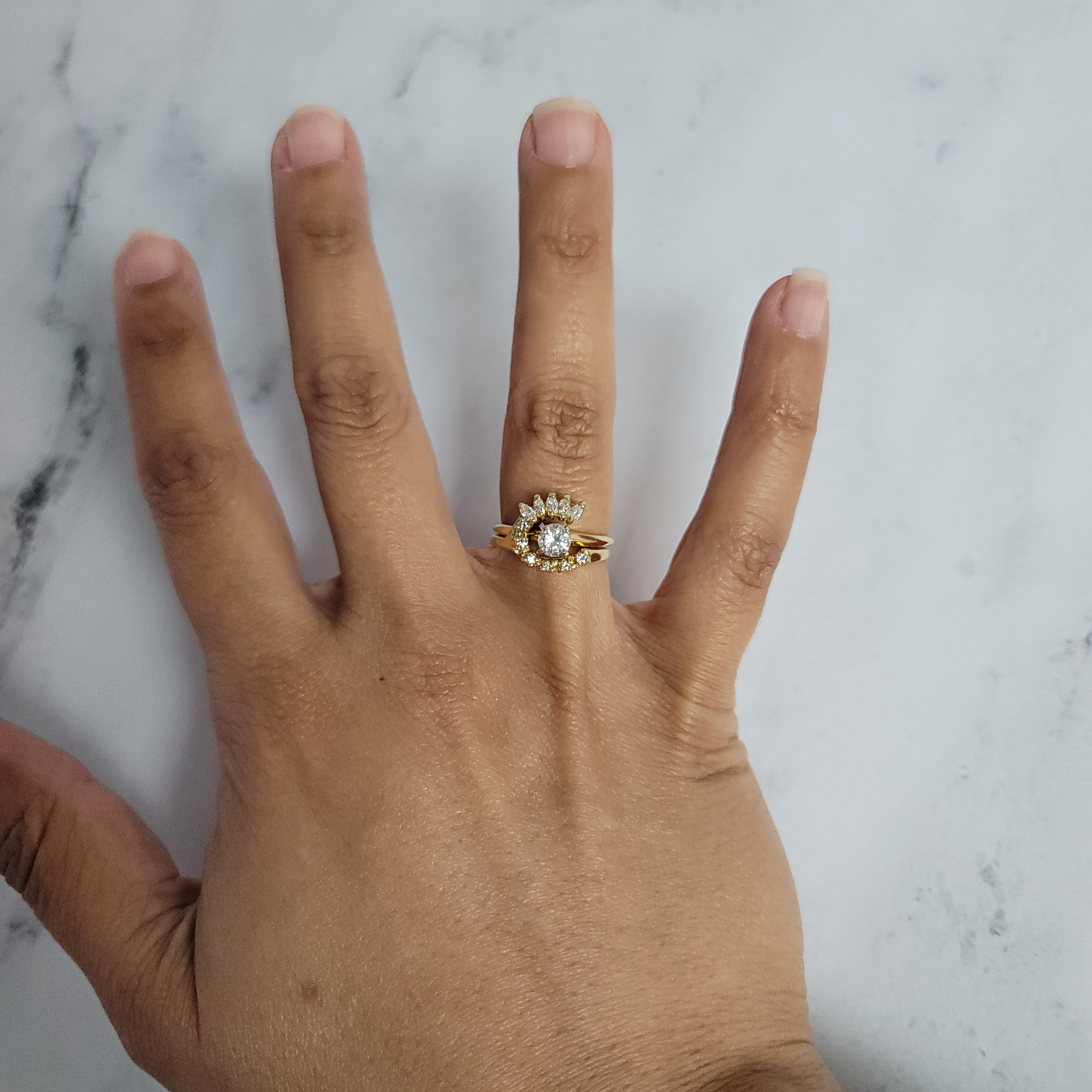Diamond 'C' Shaped Ring Wrap Enhancer - Elegant Wedding Band Enhancer for Engagement Rings, Stackable Bridal Jewelry for Women (Perfect for Anniversaries, Proposals & Special Occasions)