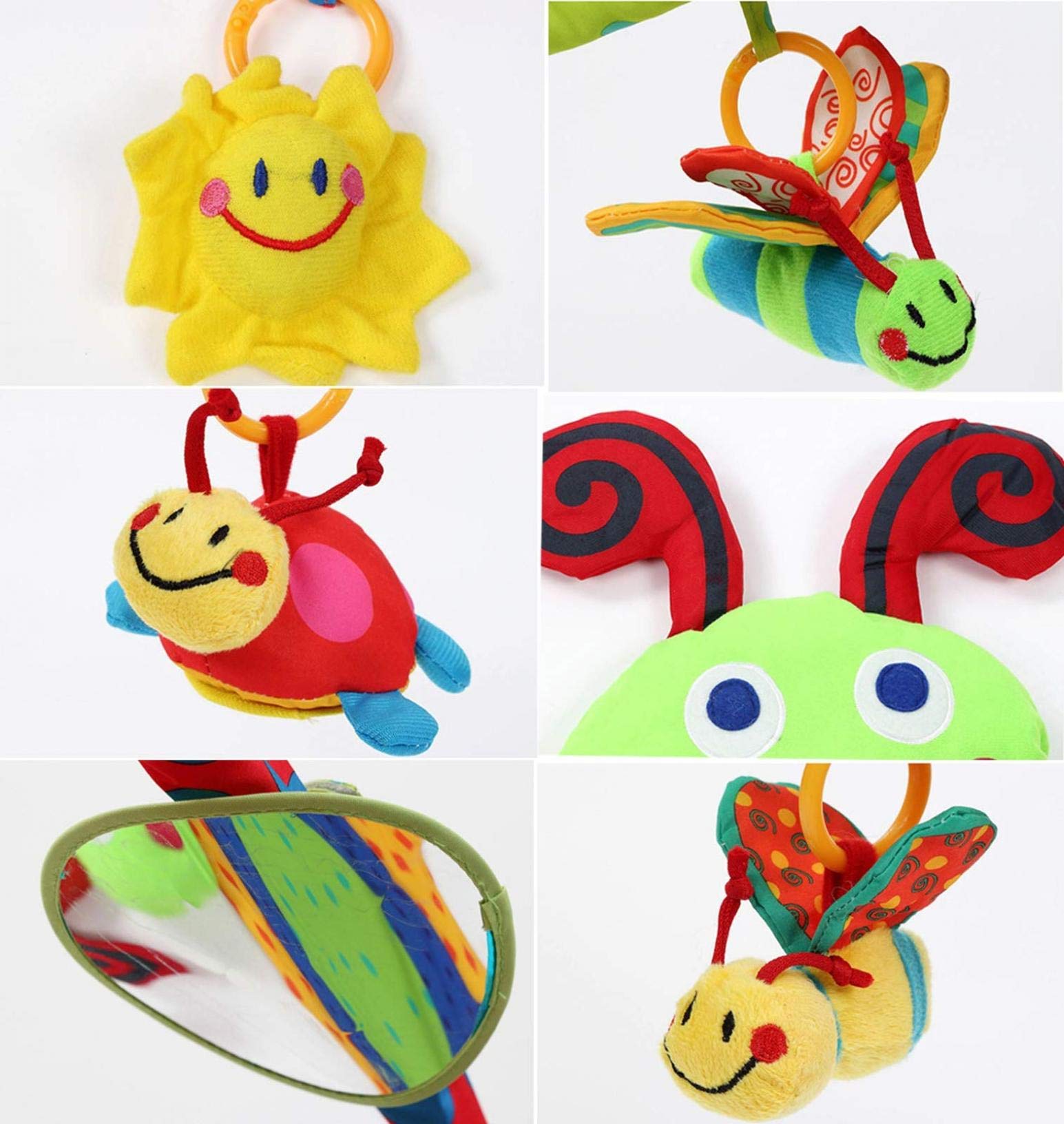 Butterfly Pattern Baby Play Mat with 8 Hanging Toys - Infant Gym Activity Center & Tummy Time Fitness Frame for 1-18 Months - Perfect for Crawling, Sensory Development & Early Learning Playtime