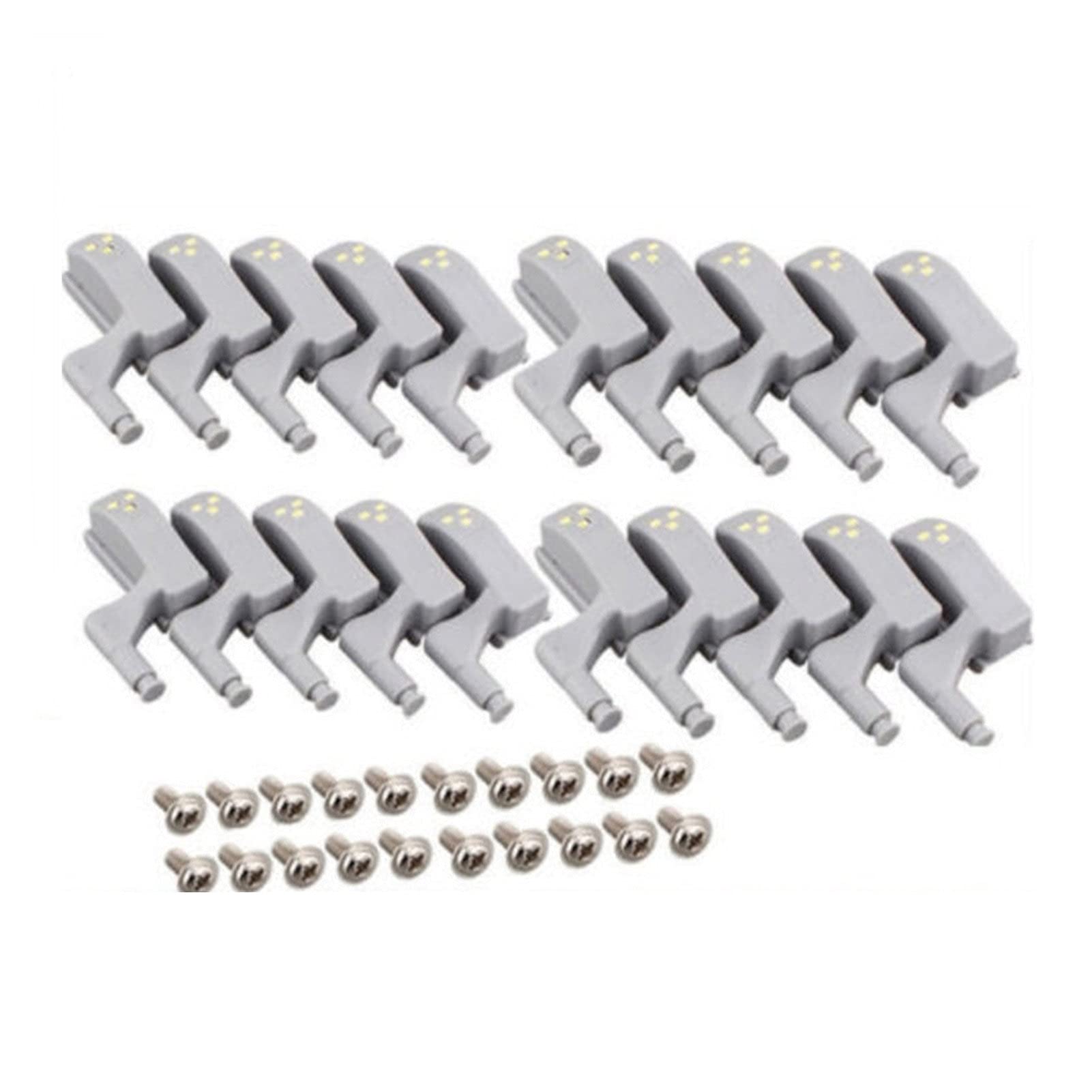 JOLAU 20-Pack LED Closet Cabinet Hinge Lights - 0.25W Ultra-Thin Sensor Night Lights for Wardrobe, Kitchen & Home (Warm White) - Perfect for Bedroom, Nursery, Pantry & Dark Spaces