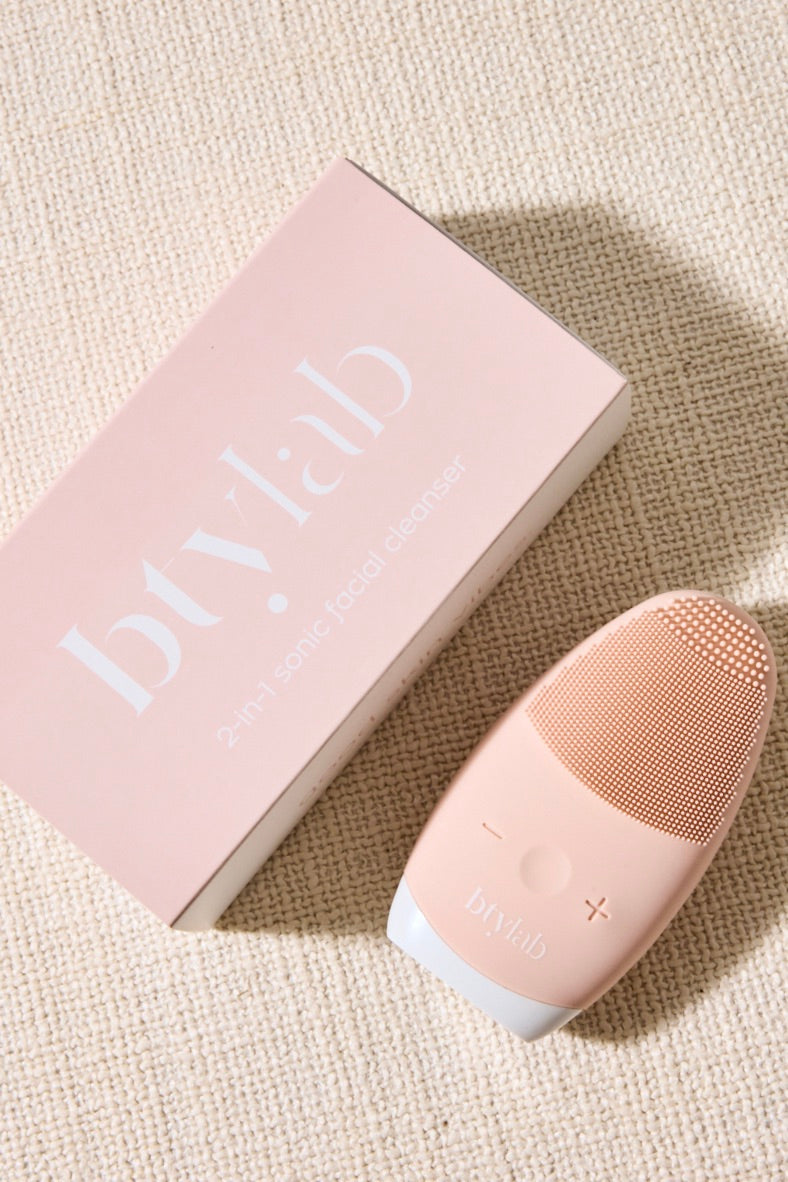2-in-1 Sonic Facial Cleanser & Exfoliator for Glowing Skin - Deep Pore Cleansing Brush for Acne & Blackheads - Perfect for Daily Skincare Routine & Travel