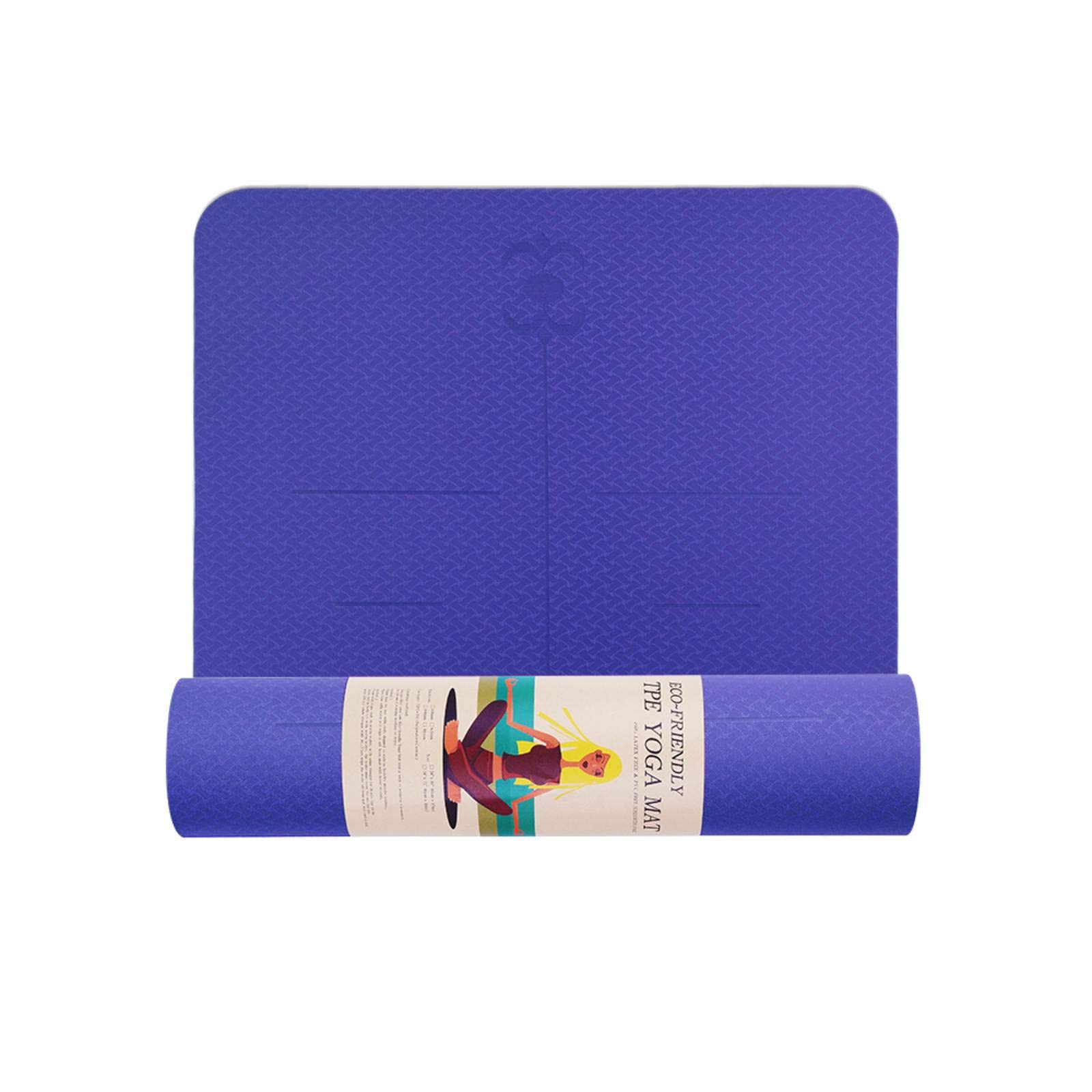 Premium NC Yoga Mat with Body Alignment Guide - Eco-Friendly Non-Slip Exercise Mat for Home Workouts, Studio Practice & Outdoor Yoga Sessions