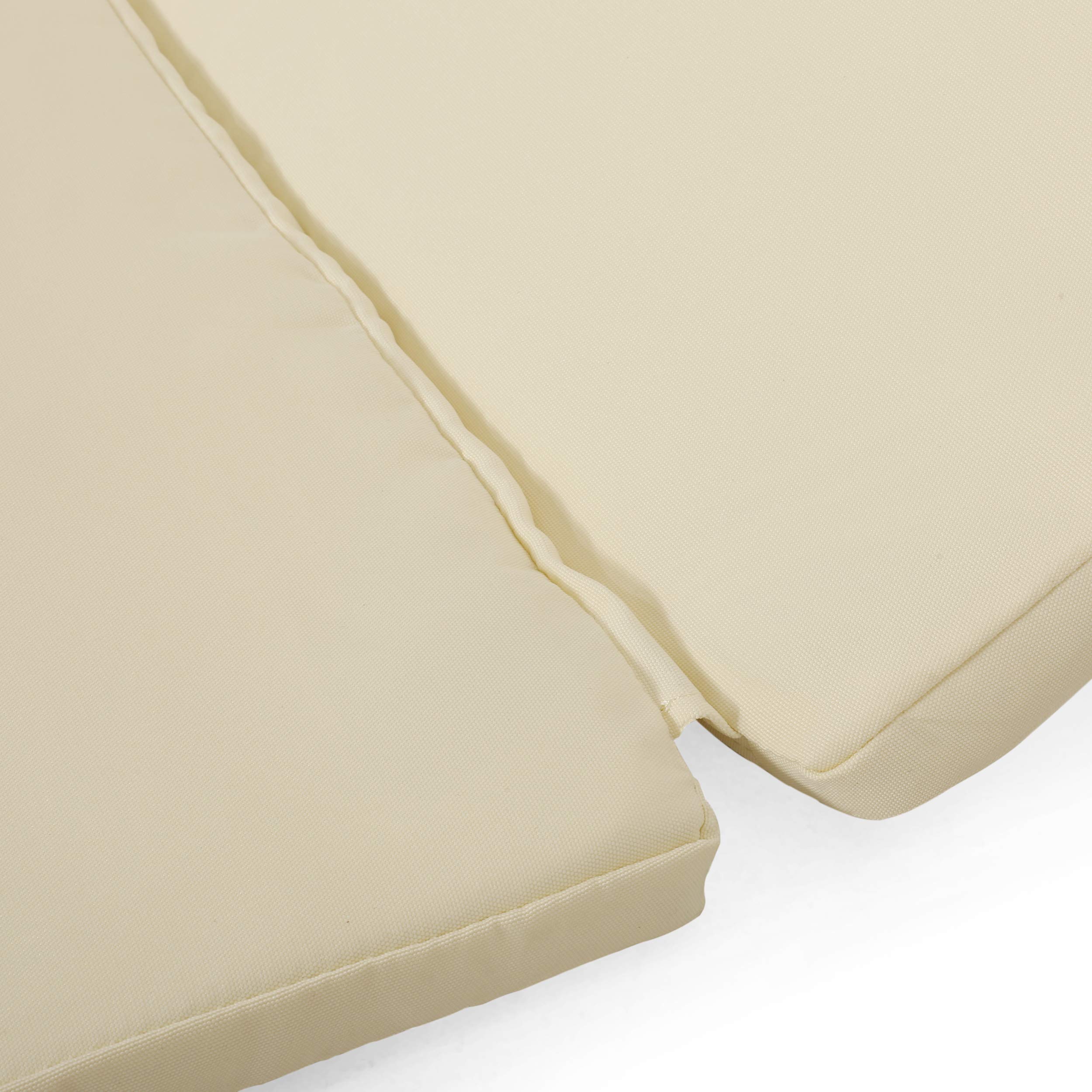 Christopher Knight Home Caspar Outdoor Water Resistant Chaise Lounge Cushions - Beige - Weatherproof Patio Furniture Cushions for Poolside, Deck, and Garden Relaxation