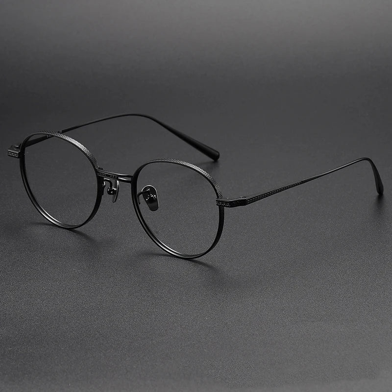 Stylish Black Titanium Oval Round Eyeglasses for Women - Lightweight Full Rim Frame 94202 | Perfect for Work, Reading & Everyday Fashion