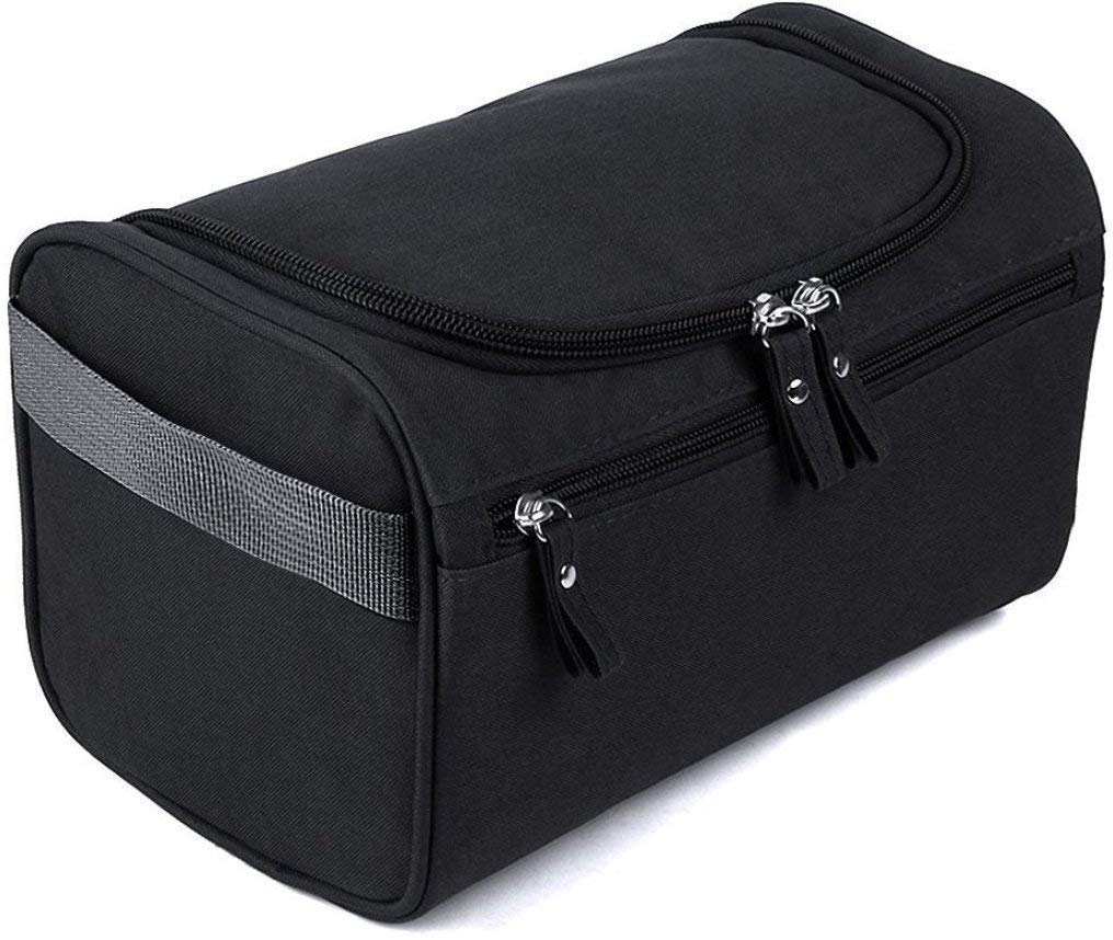 PARATPAR MALL Large Travel Makeup Bag with Hook - Waterproof Cosmetic Organizer Pouch for Women, Multi-Purpose Grooming Kit (16x25x14cm) - Perfect for Travel, Gym, Home & Office Organization