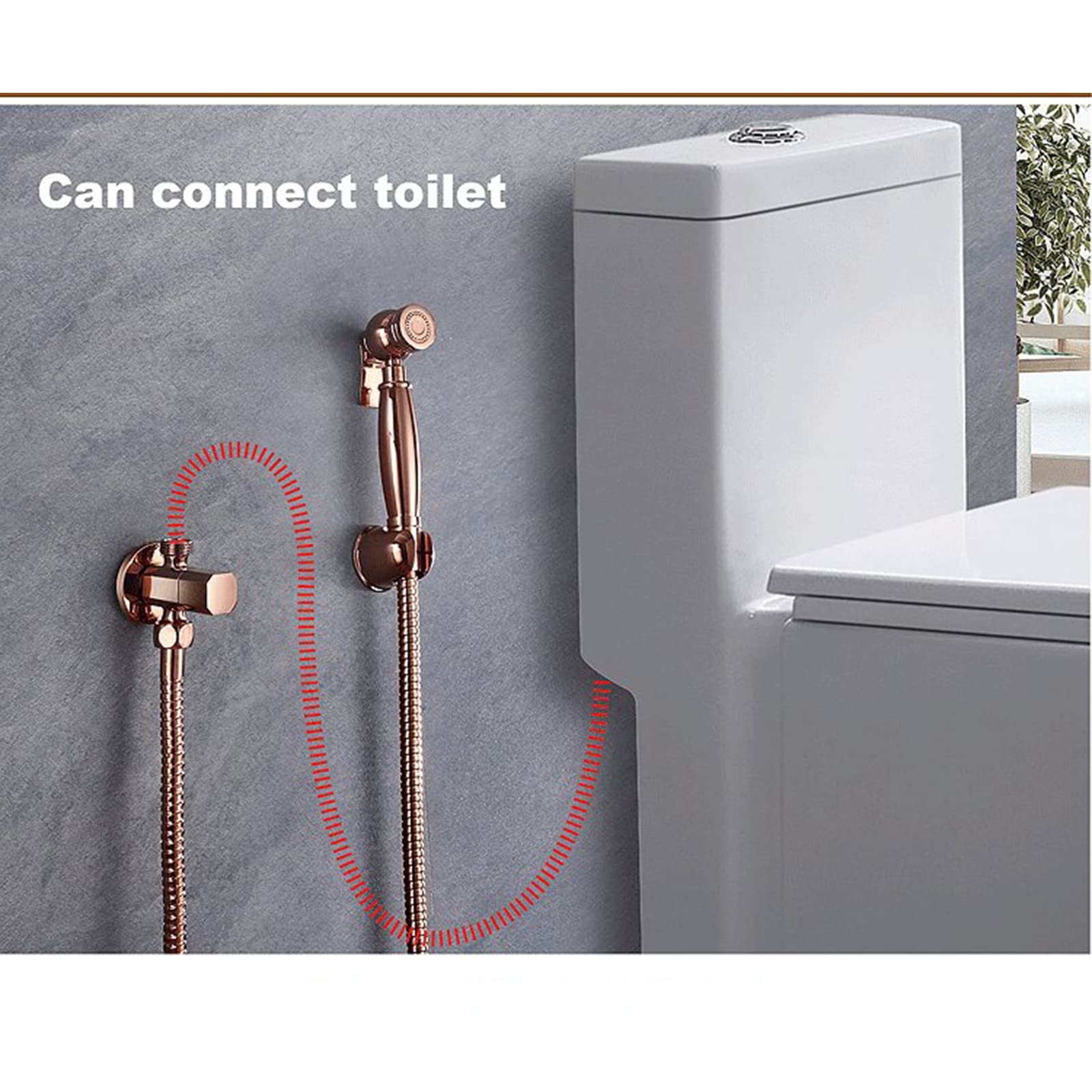 Portable Handheld Toilet Sprayer - Brass Diaper Sprayer with Hose & Bracket for Baby Cloth, Feminine Hygiene & Pet Washing | Rose Gold Finish | Perfect for Nursery, Bathroom & Pet Care