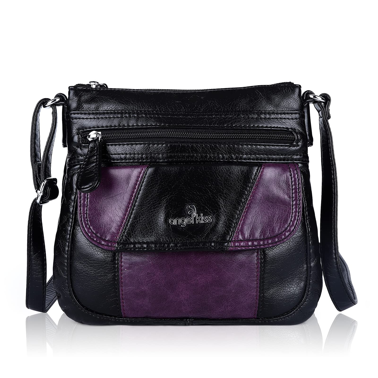 Angel Kiss Women's PU Leather Crossbody Bag - Adjustable Strap for Daily Use