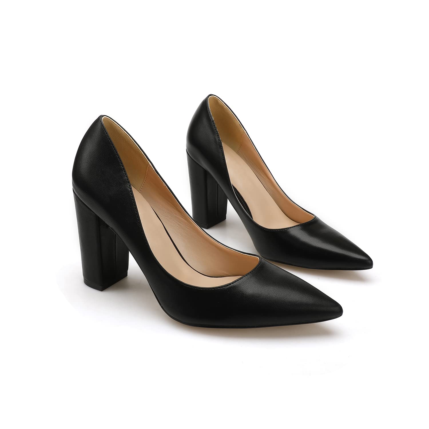 Stylish Women's Pointed Toe High Heel Pumps - Comfortable Block Heels for Office, Party & Formal Events - Perfect Work Dress Shoes for Professional Women