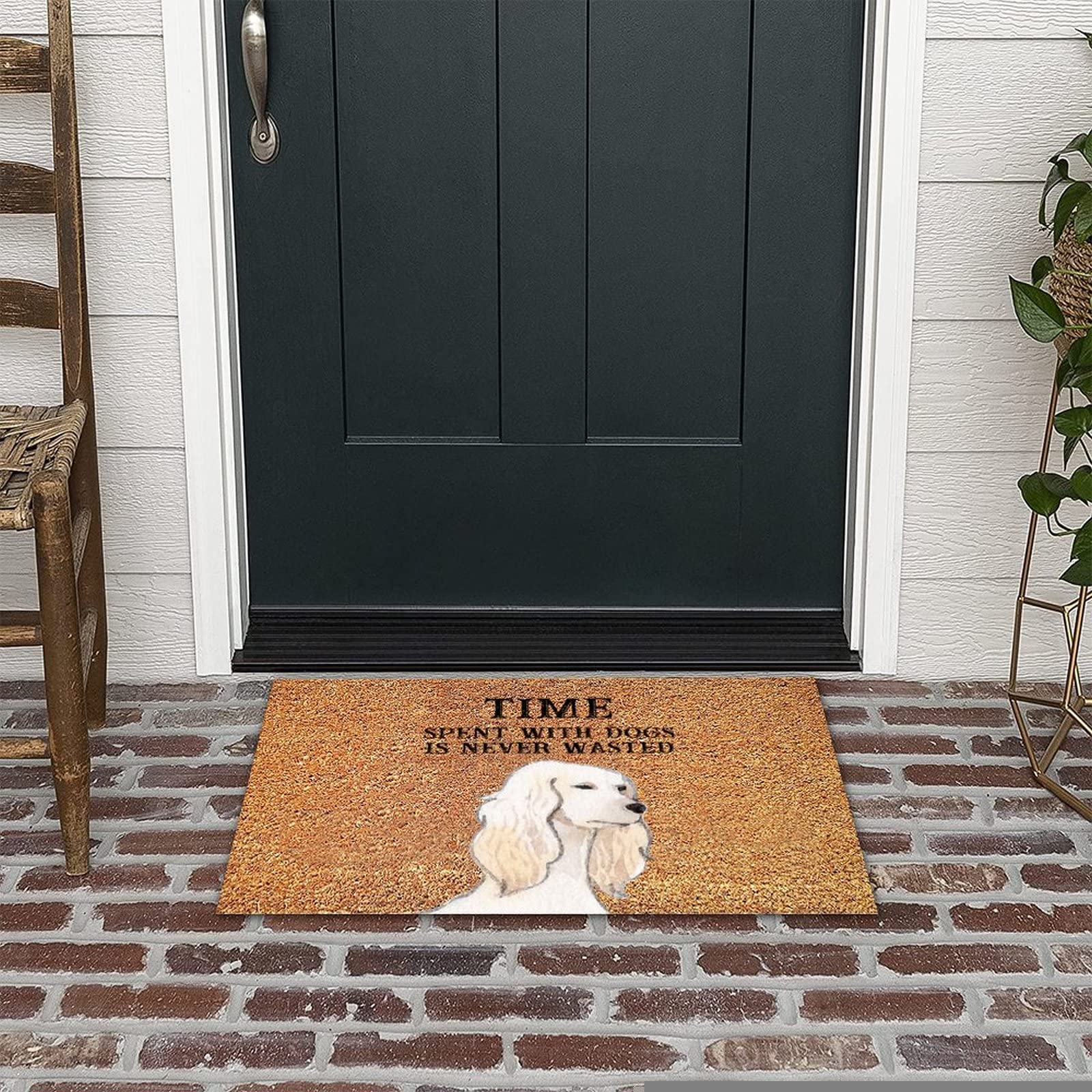 Natural Coconut Coir Mat - Personalized Dog Mom Gift for Women, Pet Lover Floor Mat with Recessed Design for Entrances, Durable & Easy to Clean - Perfect for Home, Office, or Kennel Use