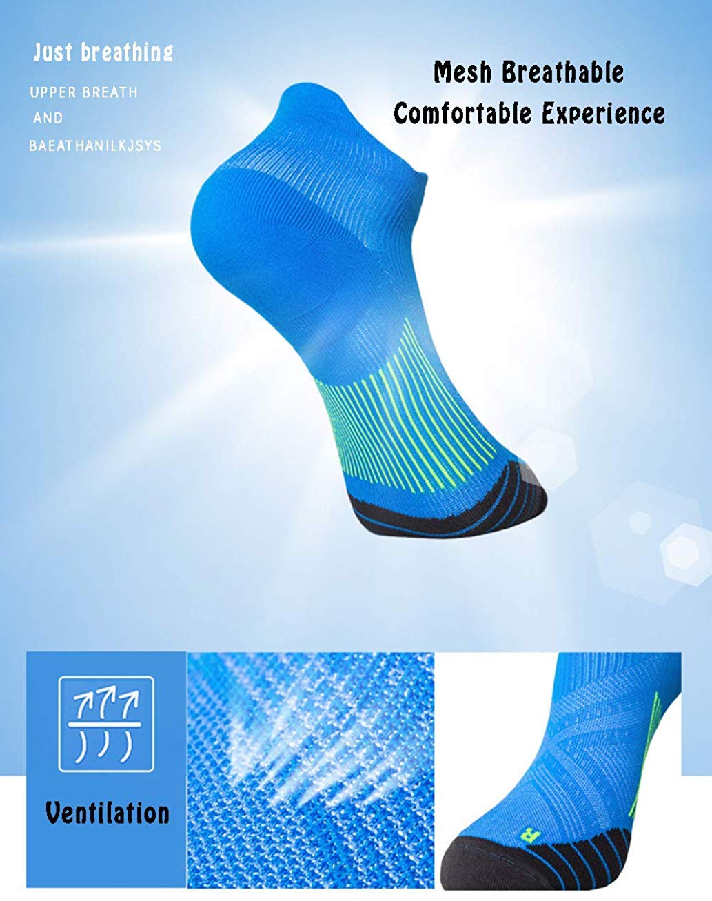 LifeWheel Compression Running Socks - Low Cut Breathable Athletic Socks for Men & Women - Cushioned Sports Tab Socks for Running, Hiking & Workout - Enhanced Performance & Comfort