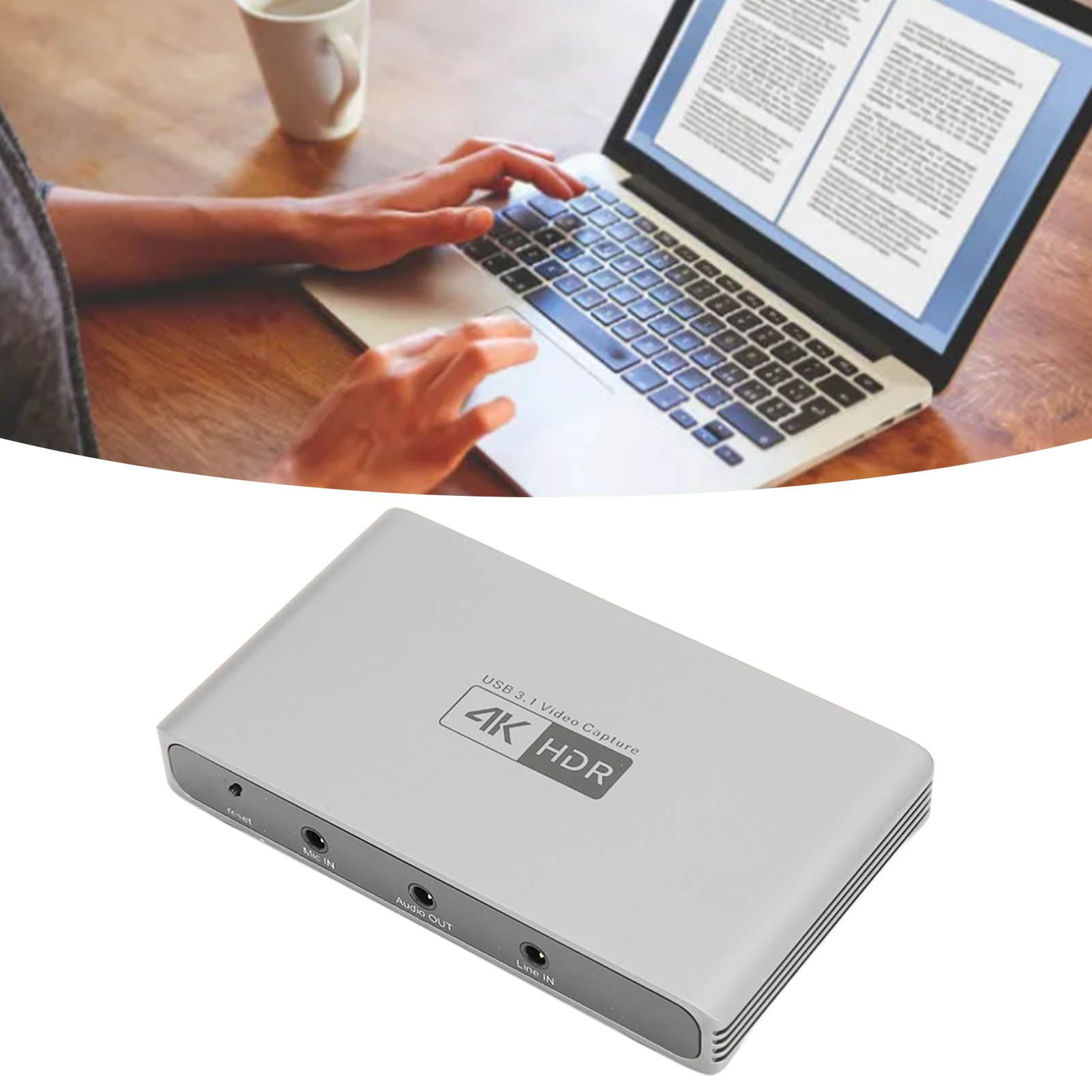 4K 60Hz HDR USB 3.0 Video Capture Card with 3.5mm Audio - 1080P HDMI Game Capture Device for Live Streaming, Gaming & Recording - Aluminum Alloy Portable Design (HC868) - Perfect for Twitch, YouTube & OBS Streaming