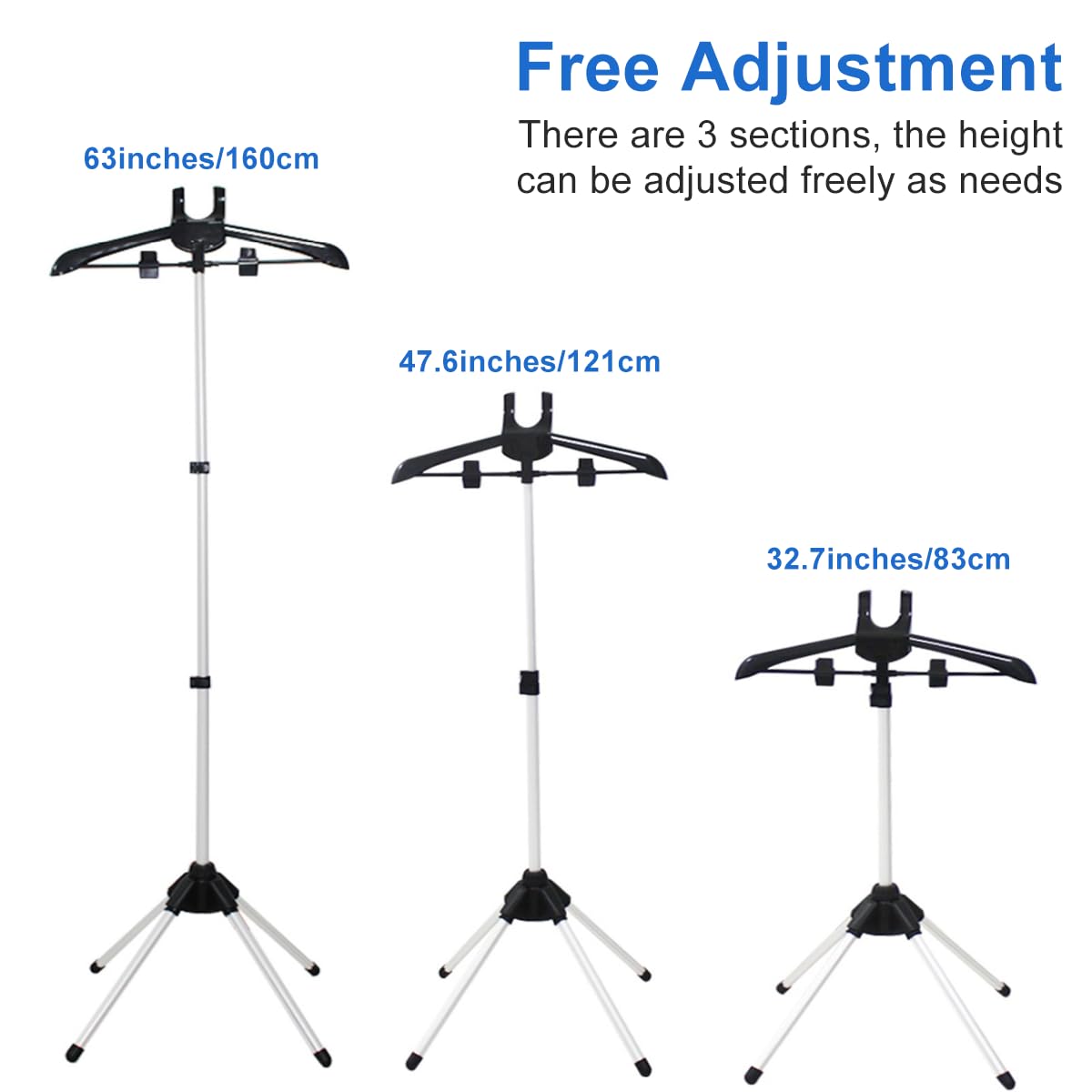 Portable Steamer Stand for Clothes - Adjustable Garment Hanger with 2 Storage Bags & Lint Remover - Perfect for Travel, RV, Home & Hotel Use - Steam Iron Rack for Wrinkle-Free Clothes Anywhere
