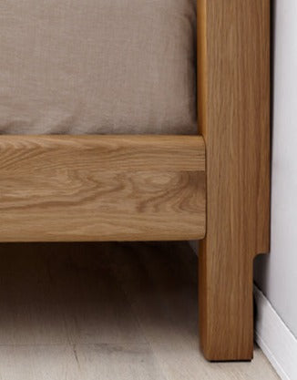 Solid Oak Wood LED Bed Frame with Built-in Lighting - Perfect for Modern Bedrooms, Guest Rooms, and Cozy Home Decor