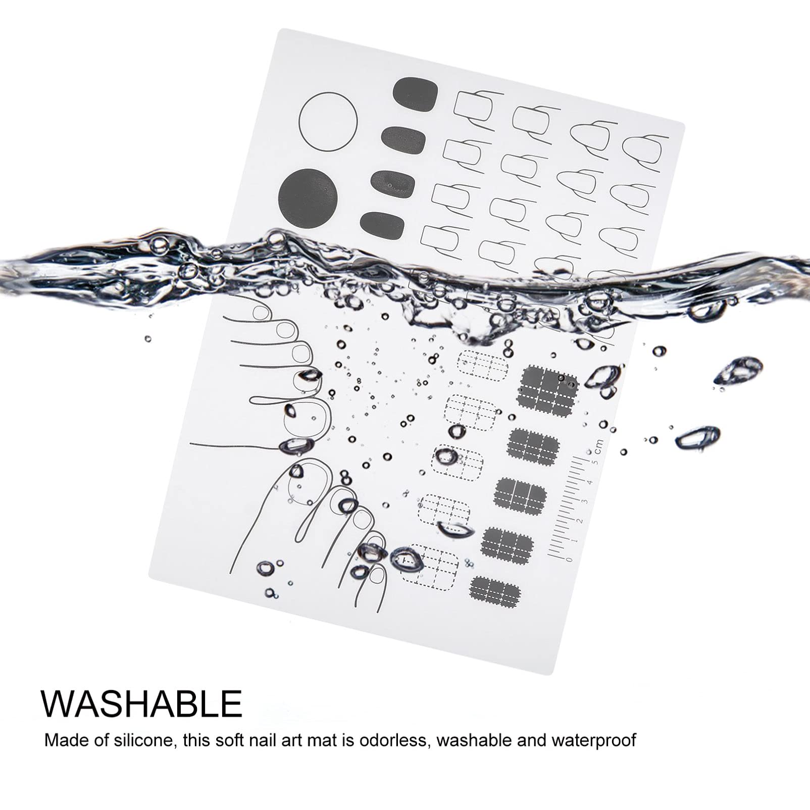 Professional Silicone Manicure Mat for Acrylic Nails - Non-Slip Nail Art Training Pad, Reusable Nail Extension Practice Mat with Stamped Guide - Perfect for Salon, Home DIY Nail Art & Beauty Training